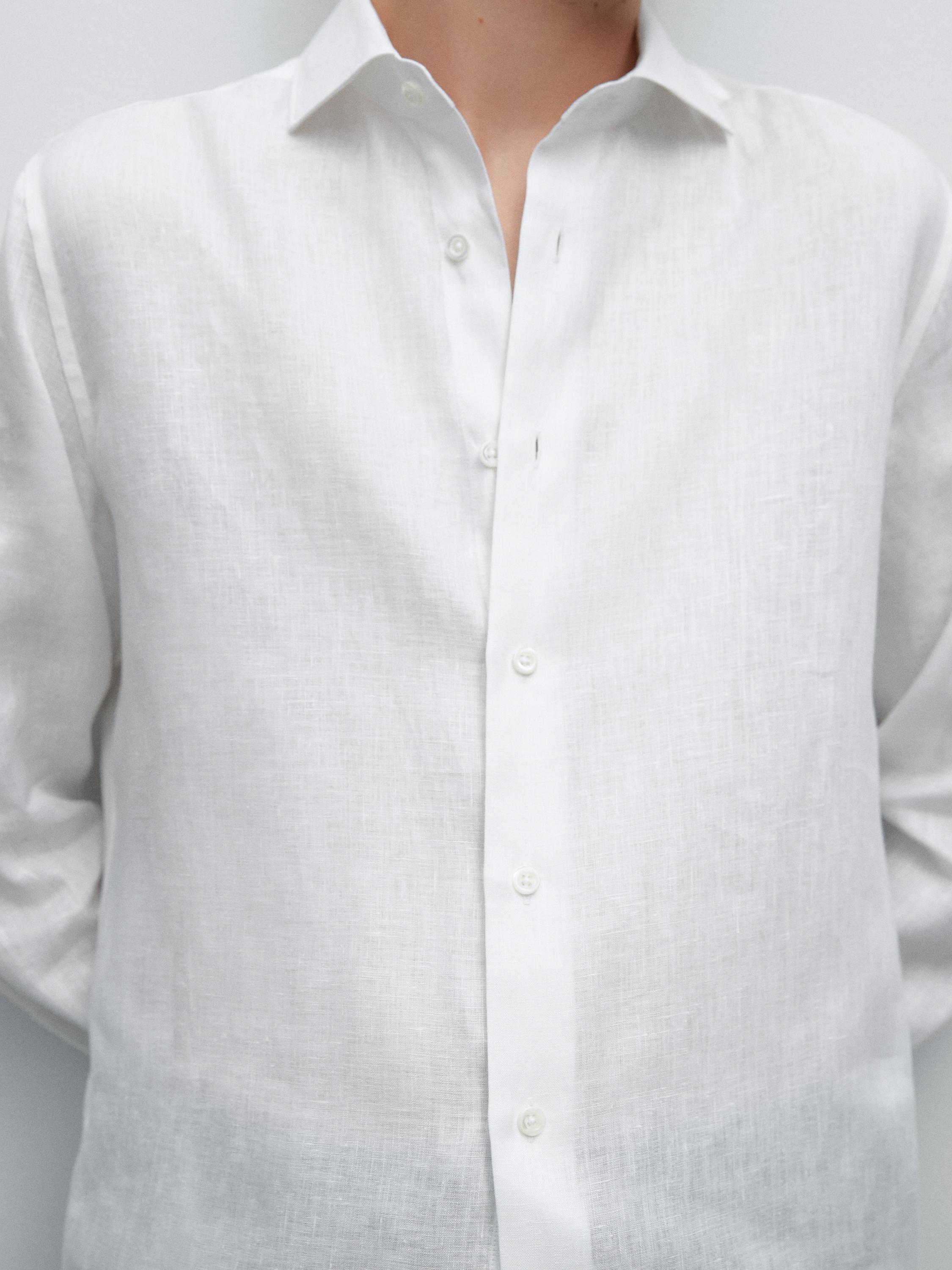 100% linen slim fit shirt