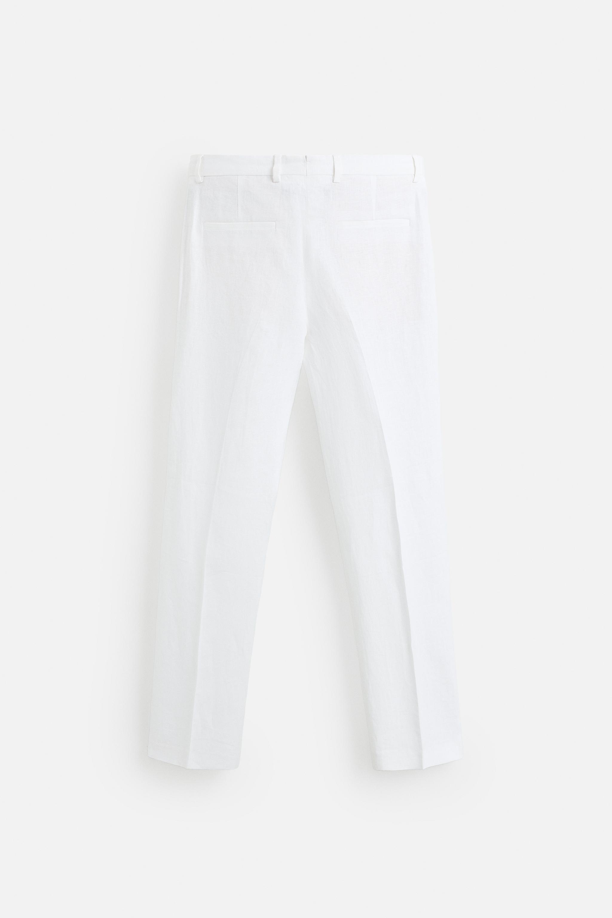 100% LINEN PLEATED PANTS