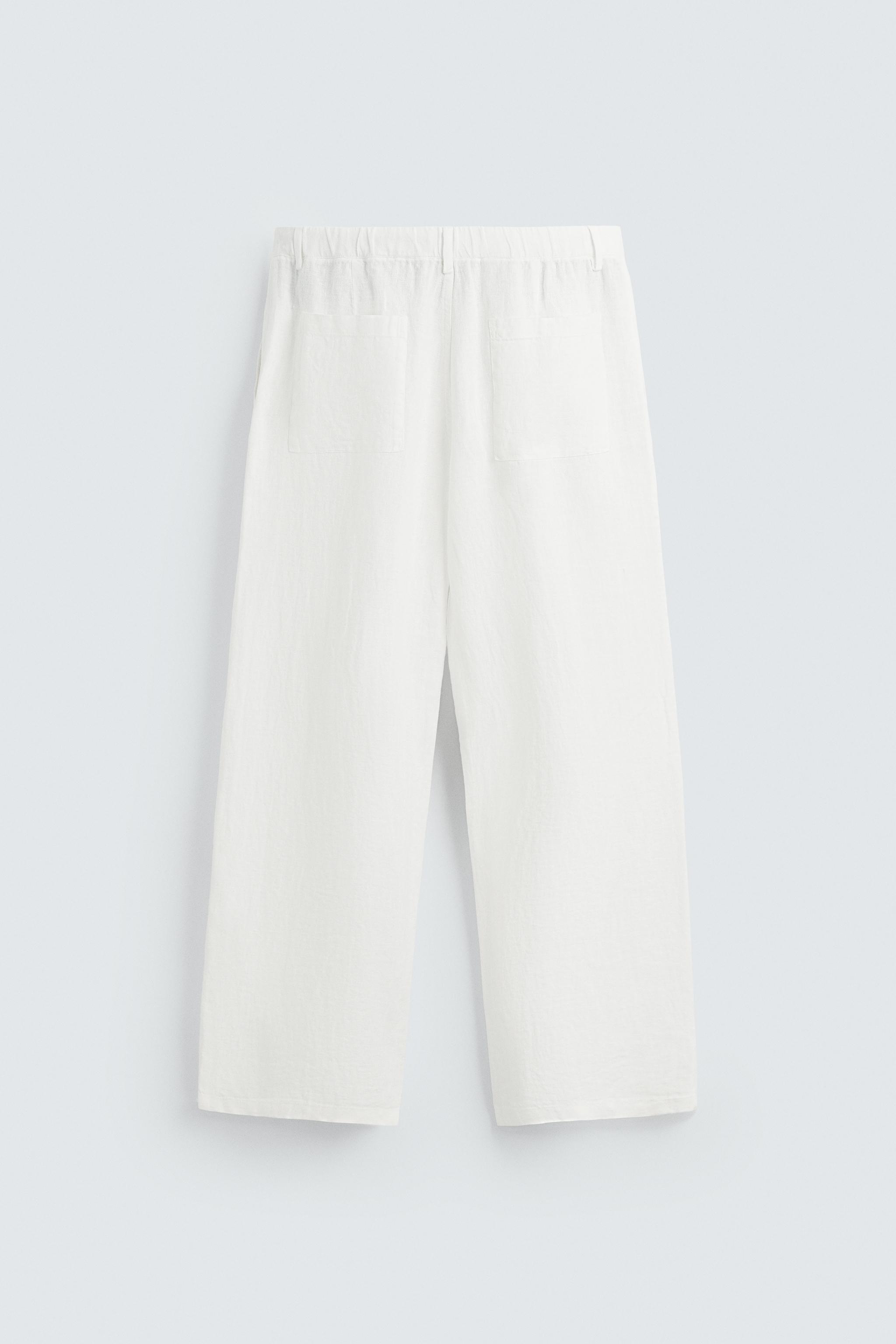 RELAXED FIT 100% LINEN PANTS
