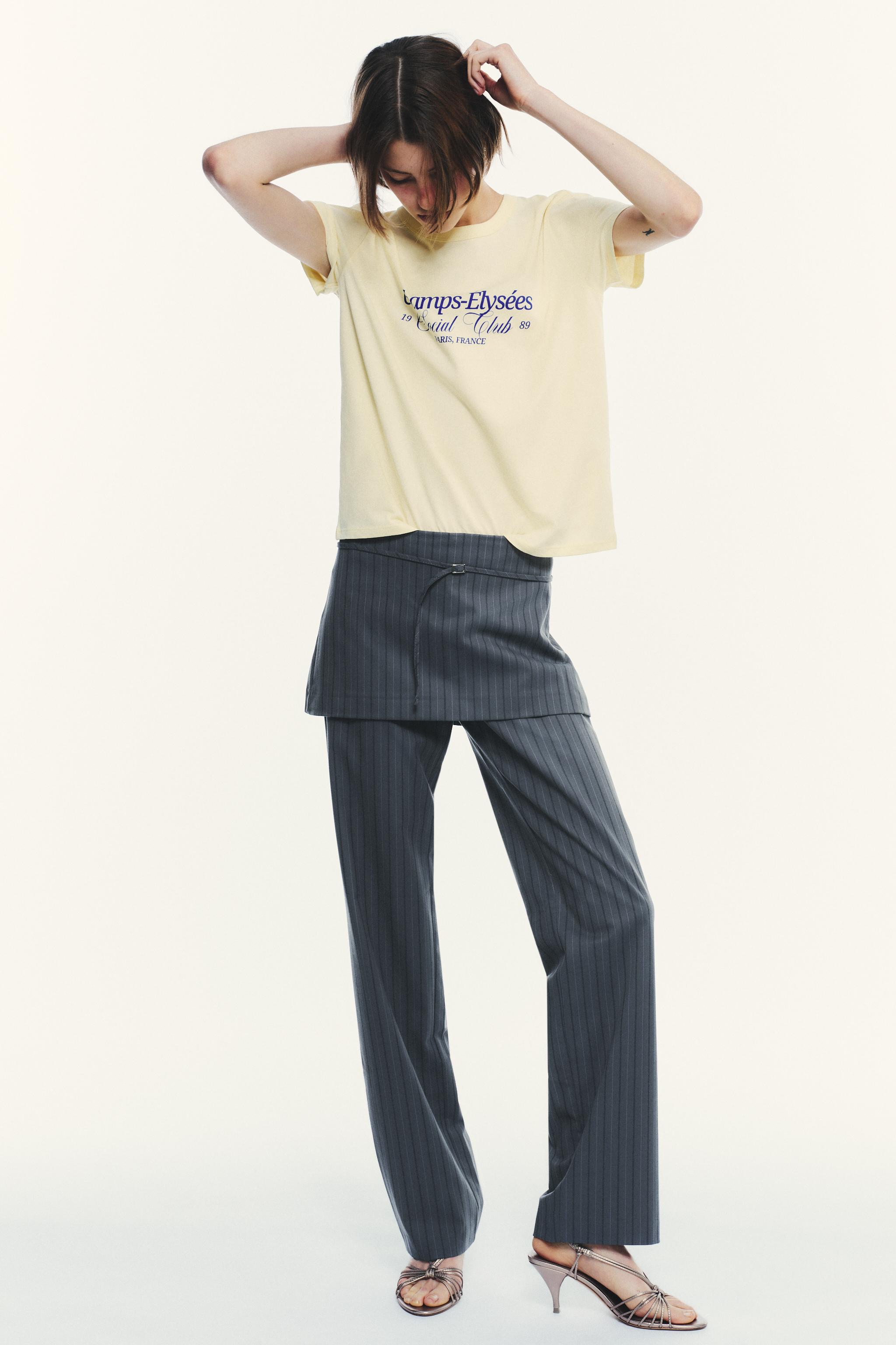 PINSTRIPE SKIRT PANTS