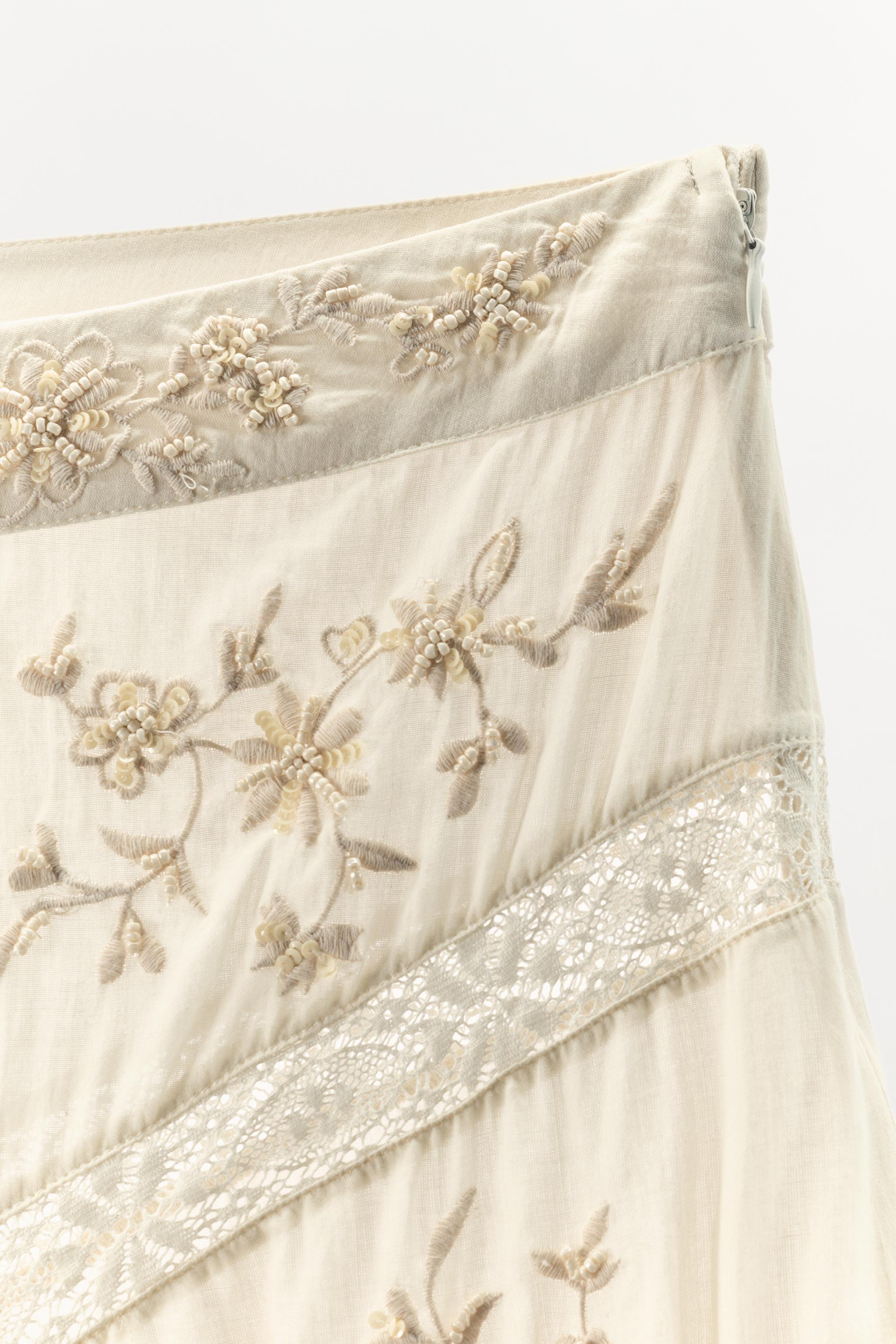LIMITED EDITION EMBROIDERED LACE COMBINATION SKIRT