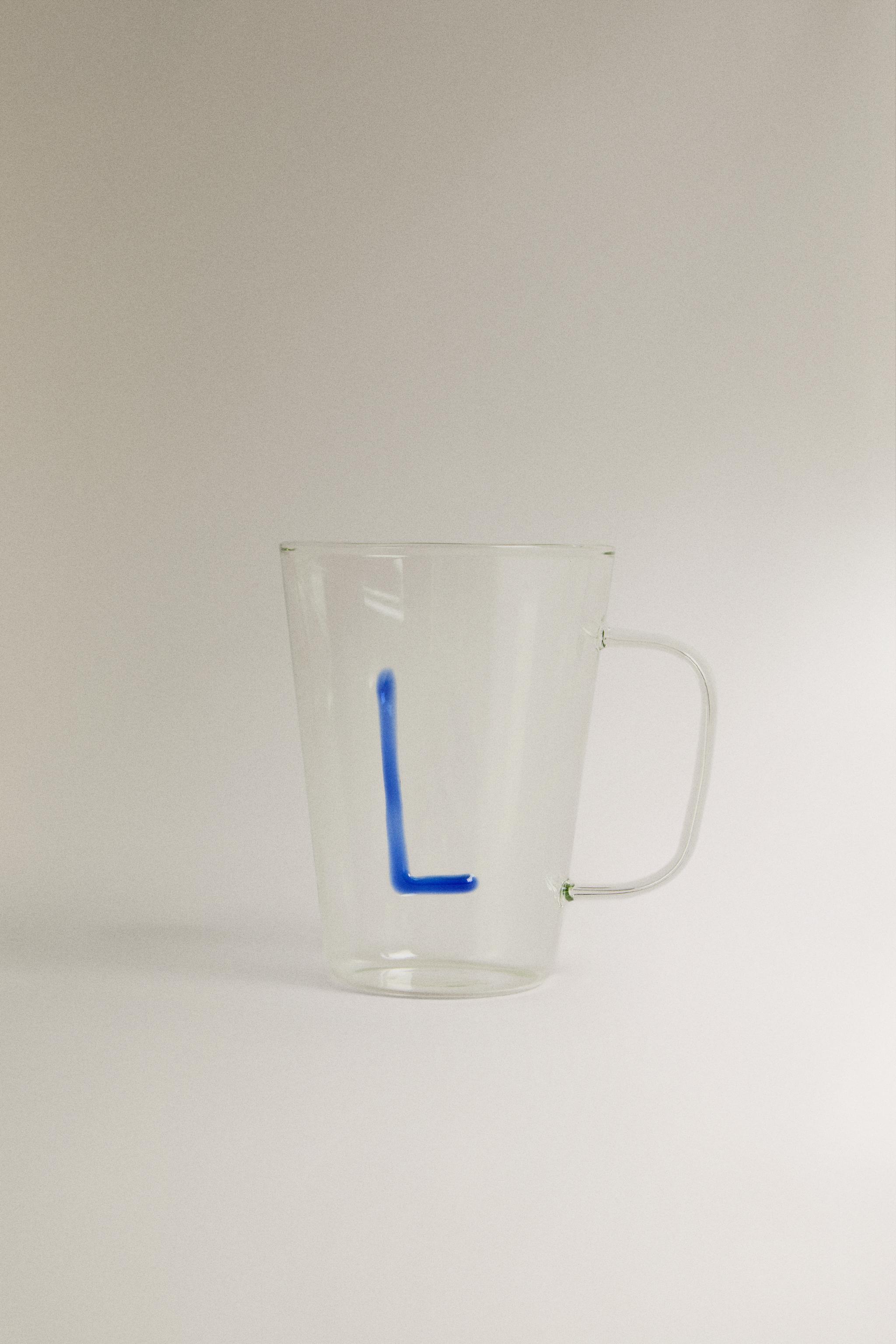 BOROSILICATE MUG WITH INITIAL L