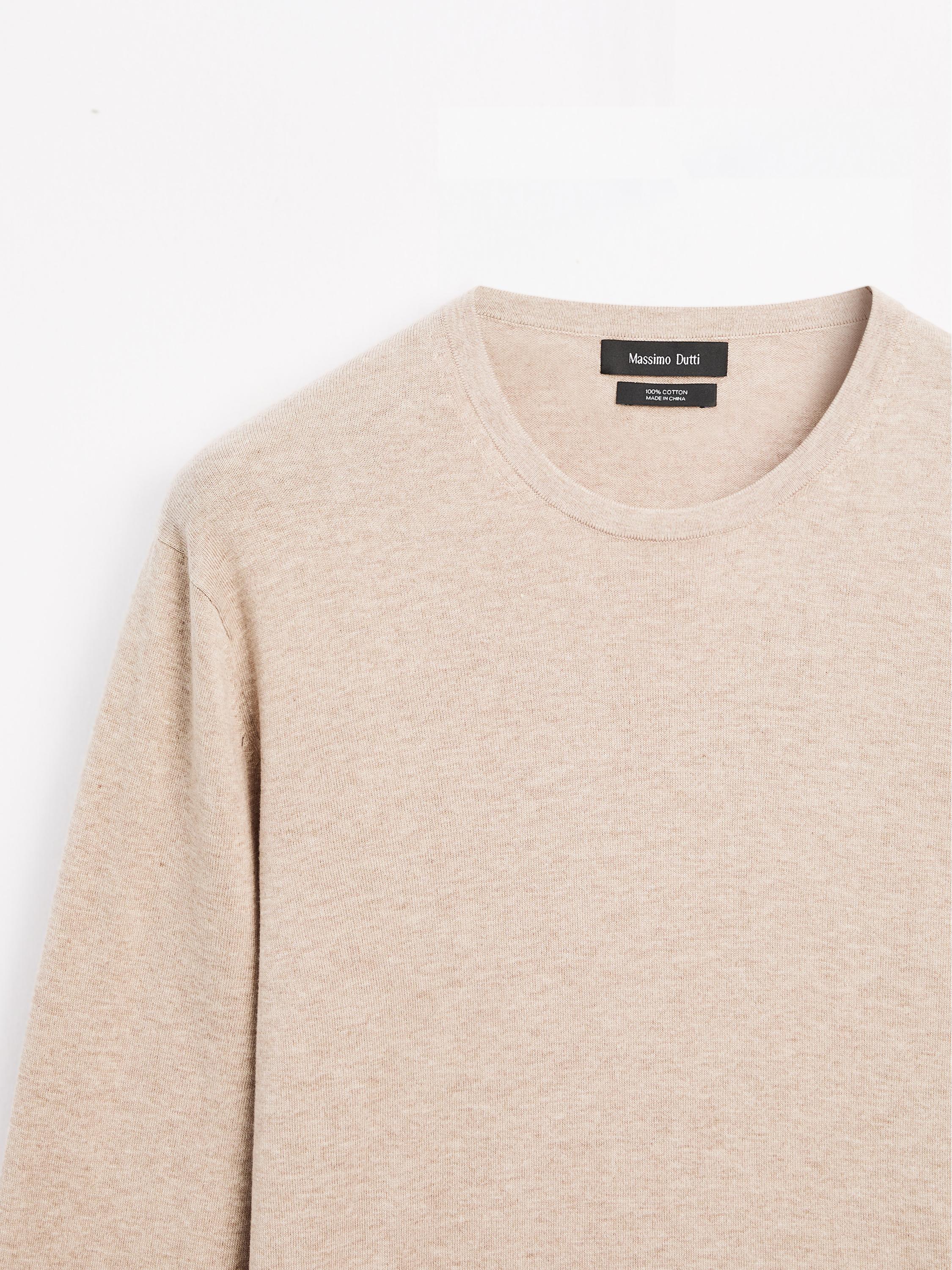 Long sleeve cotton knit sweater