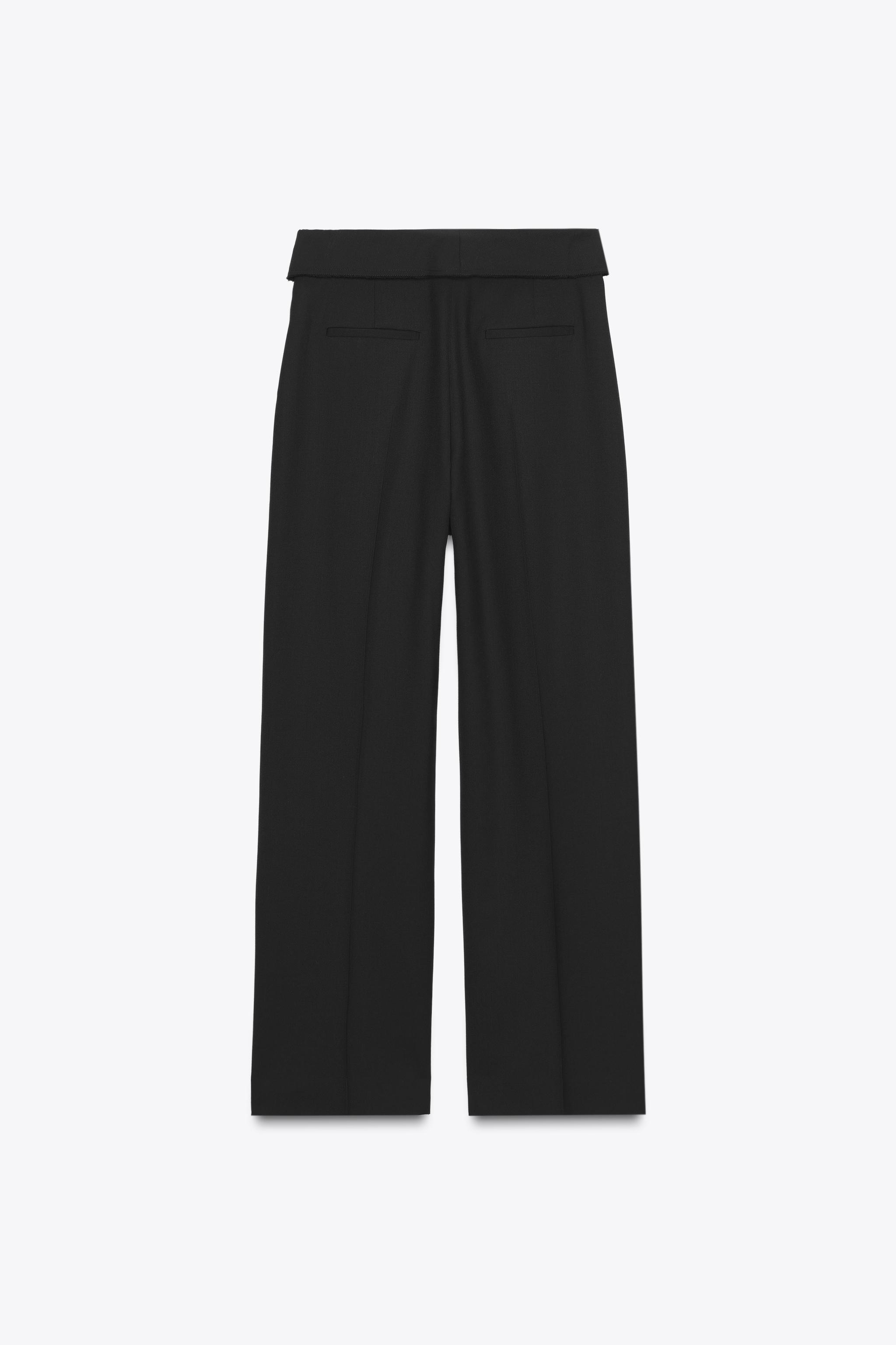ZW COLLECTION WOOL-BLEND FOLD-OVER WAIST PANTS