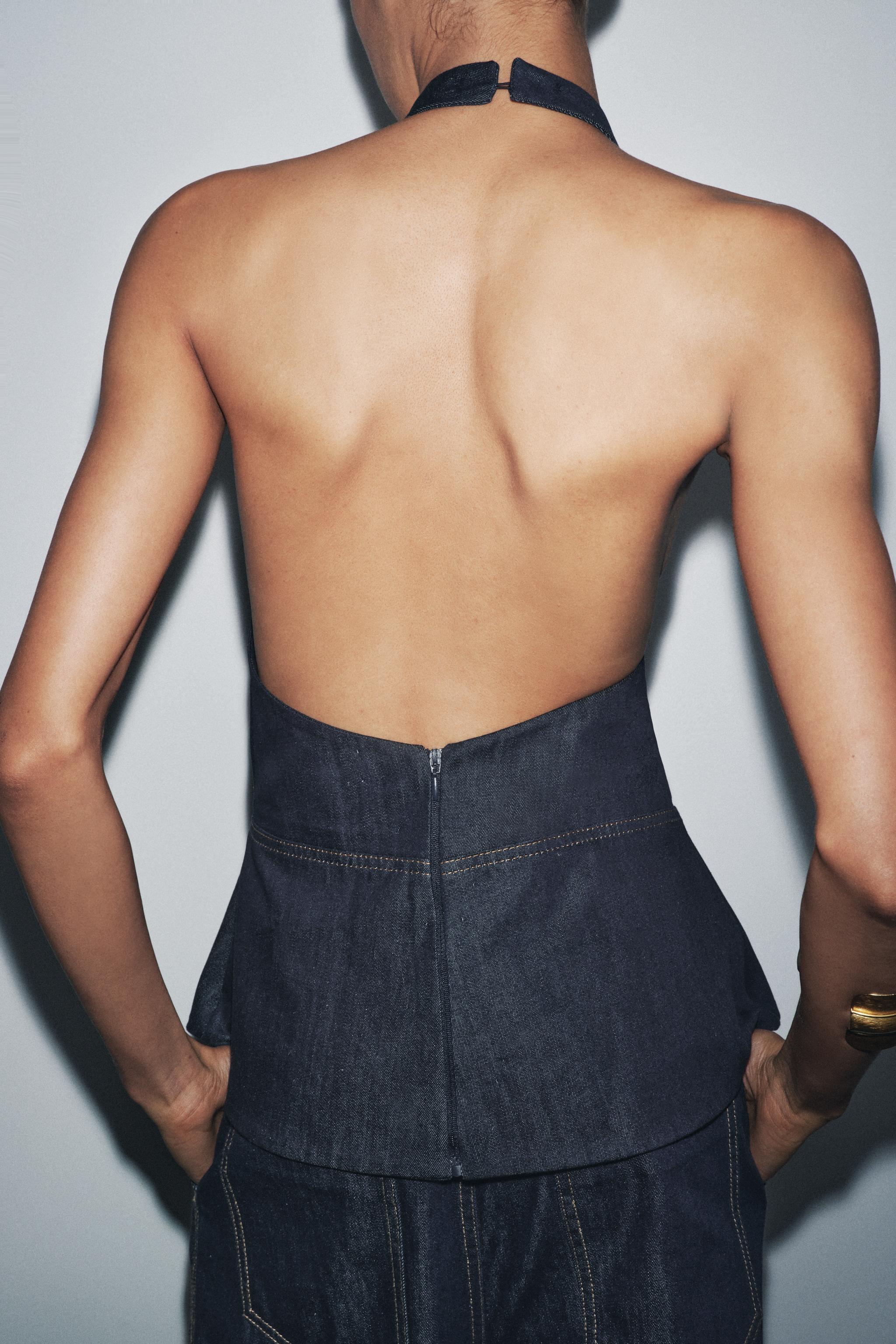 ZW COLLECTION DENIM HALTER TOP