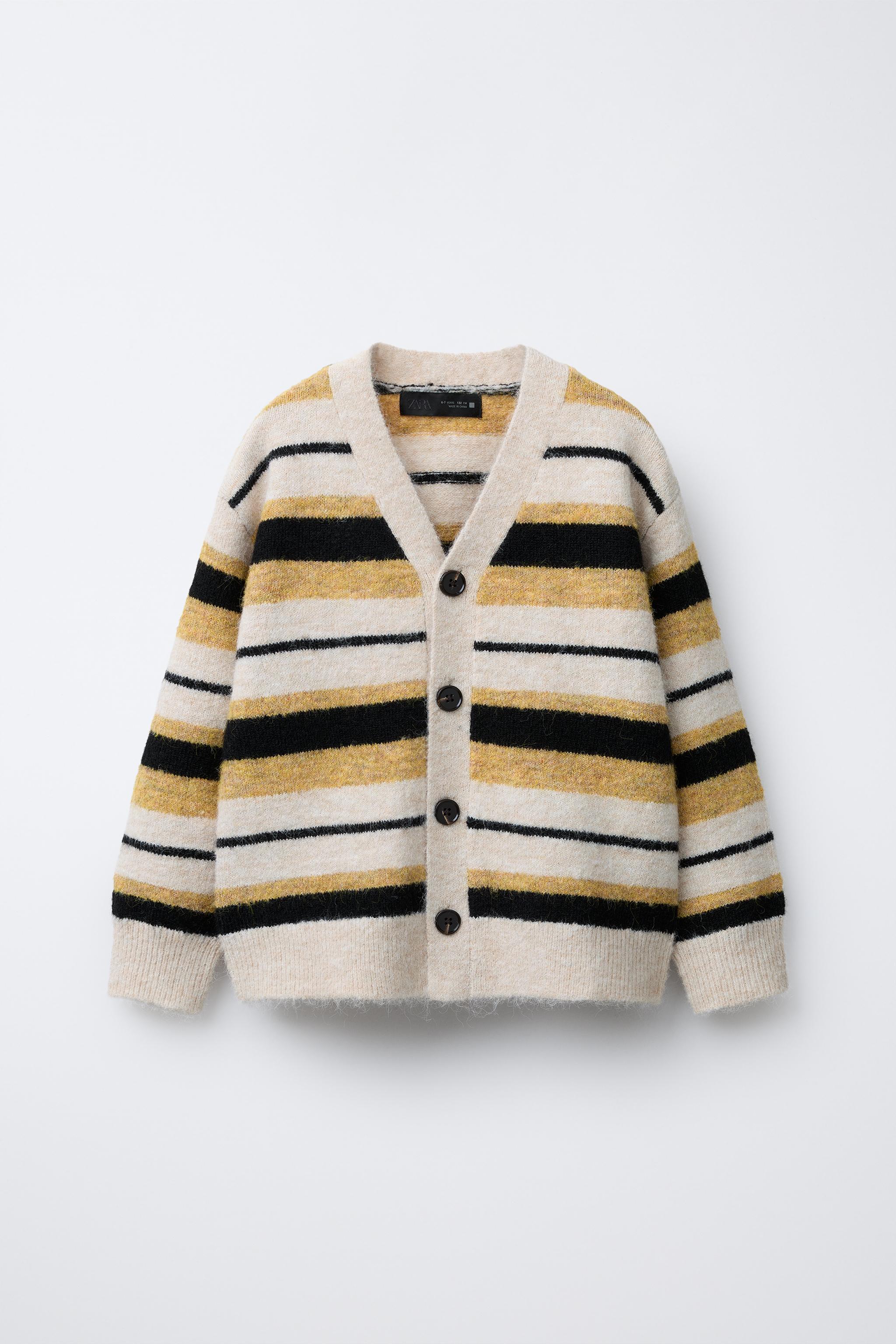 STRIPED KNIT CARDIGAN