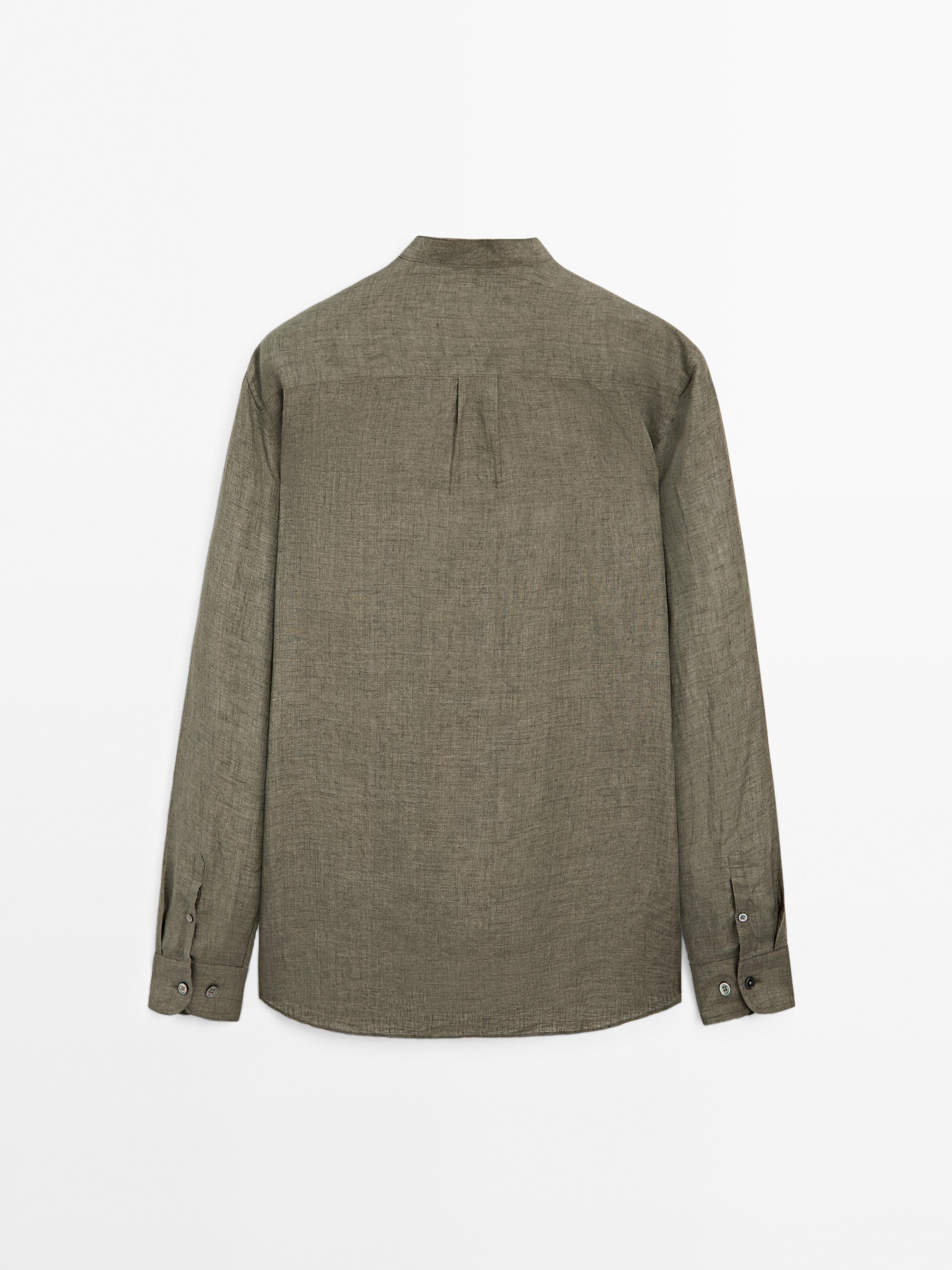 Regular fit faded linen shirt