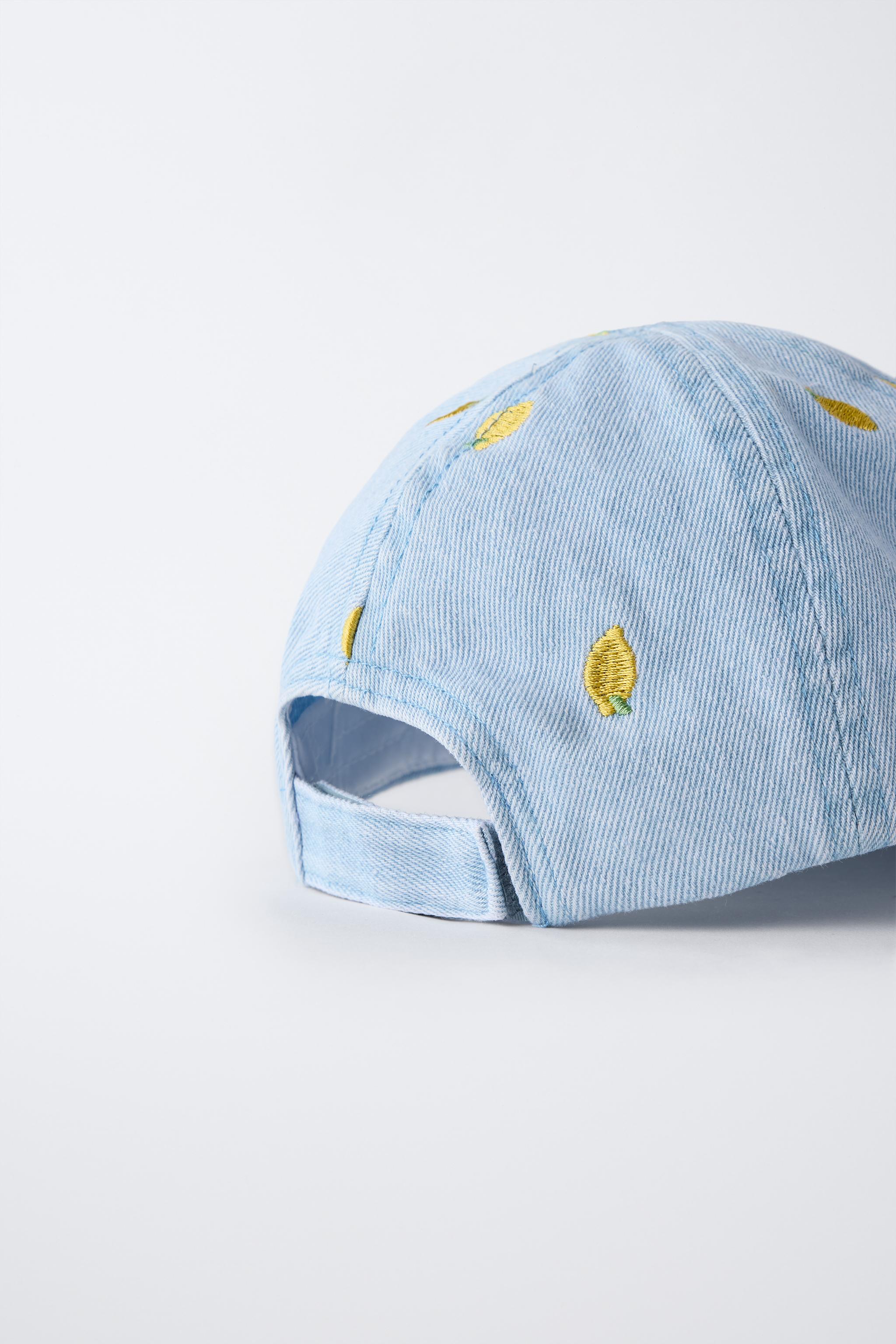 EMBROIDERED LEMON DENIM CAP