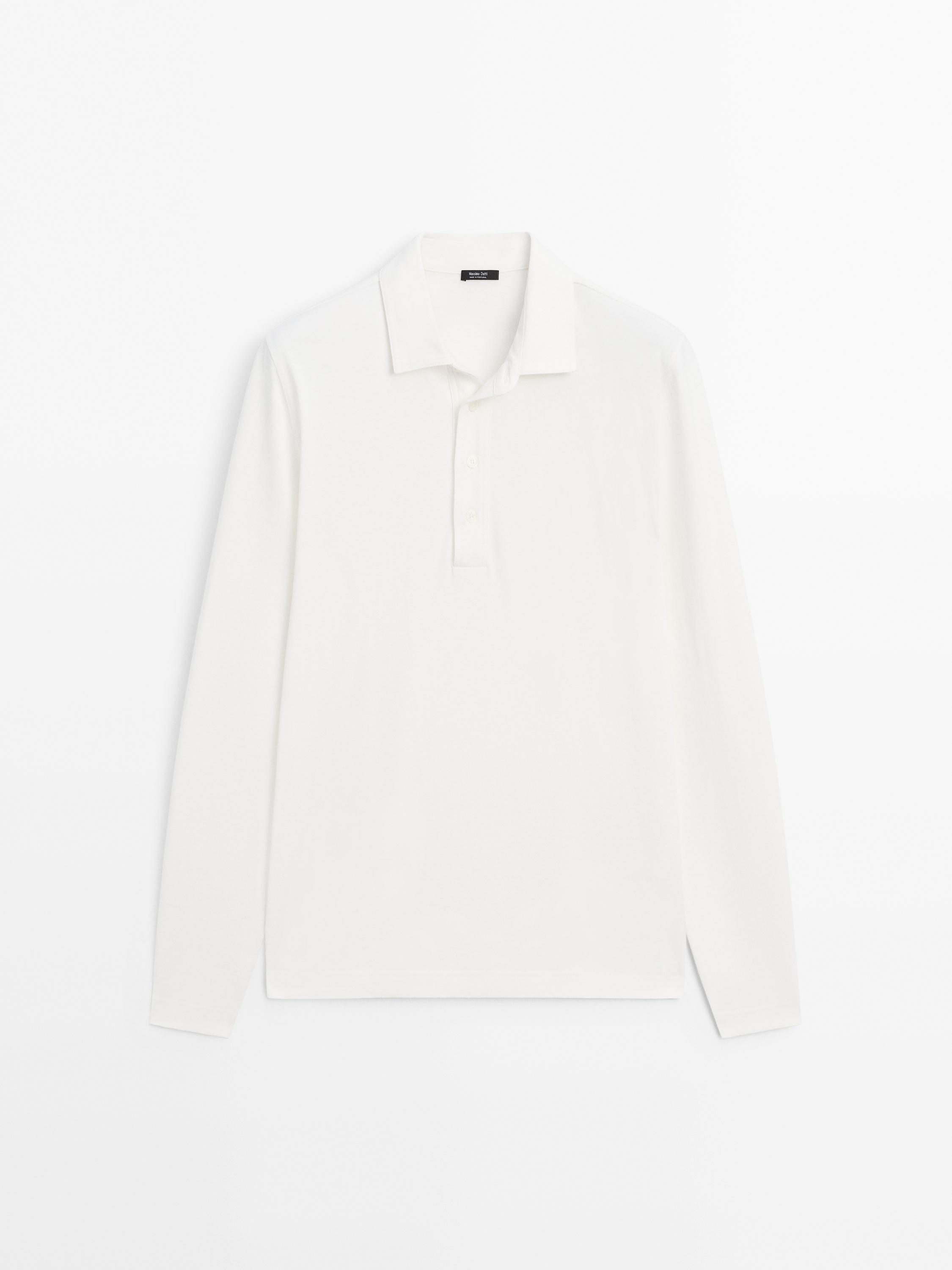 100% cotton long sleeve polo shirt