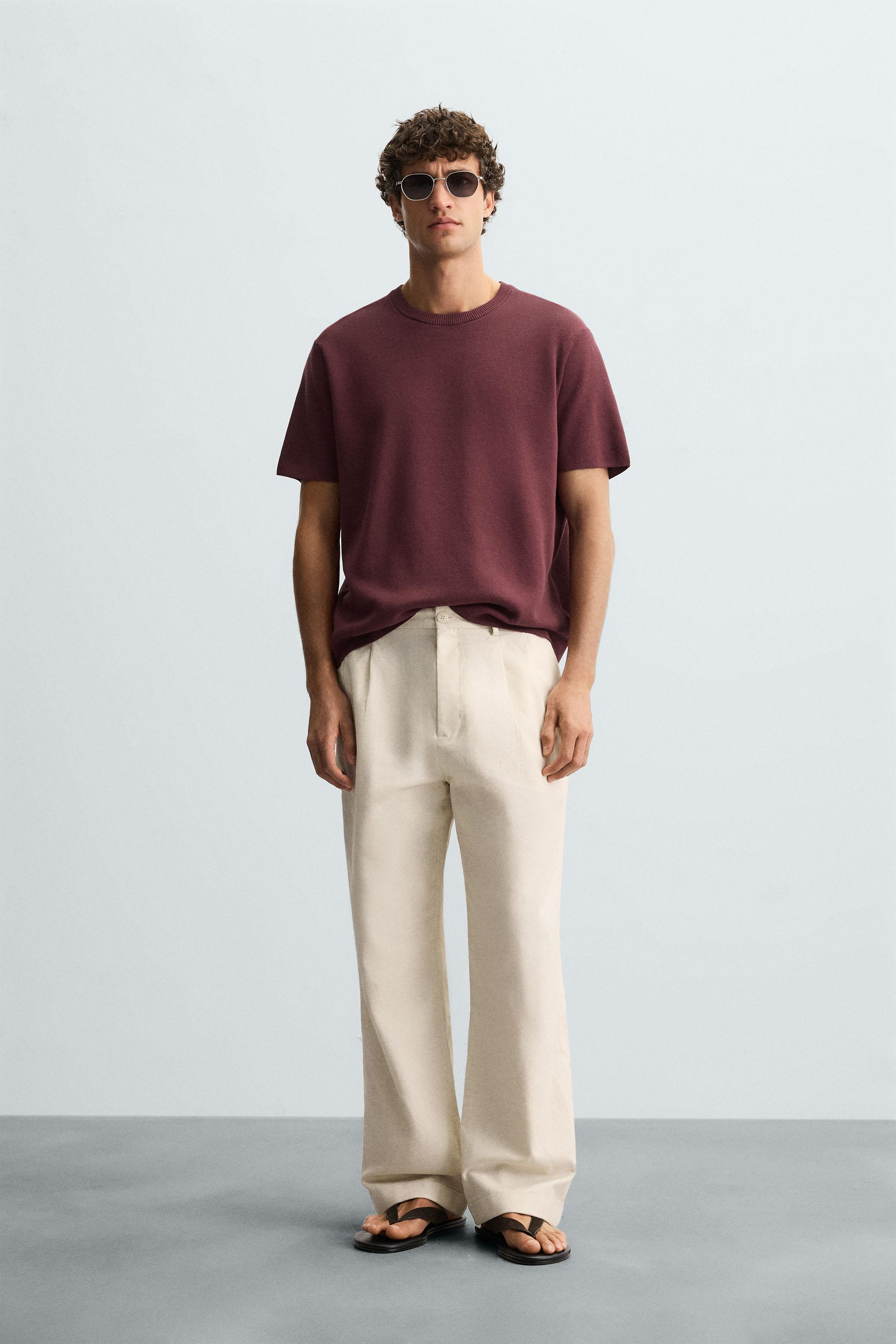 COTTON - LINEN PLEATED PANTS