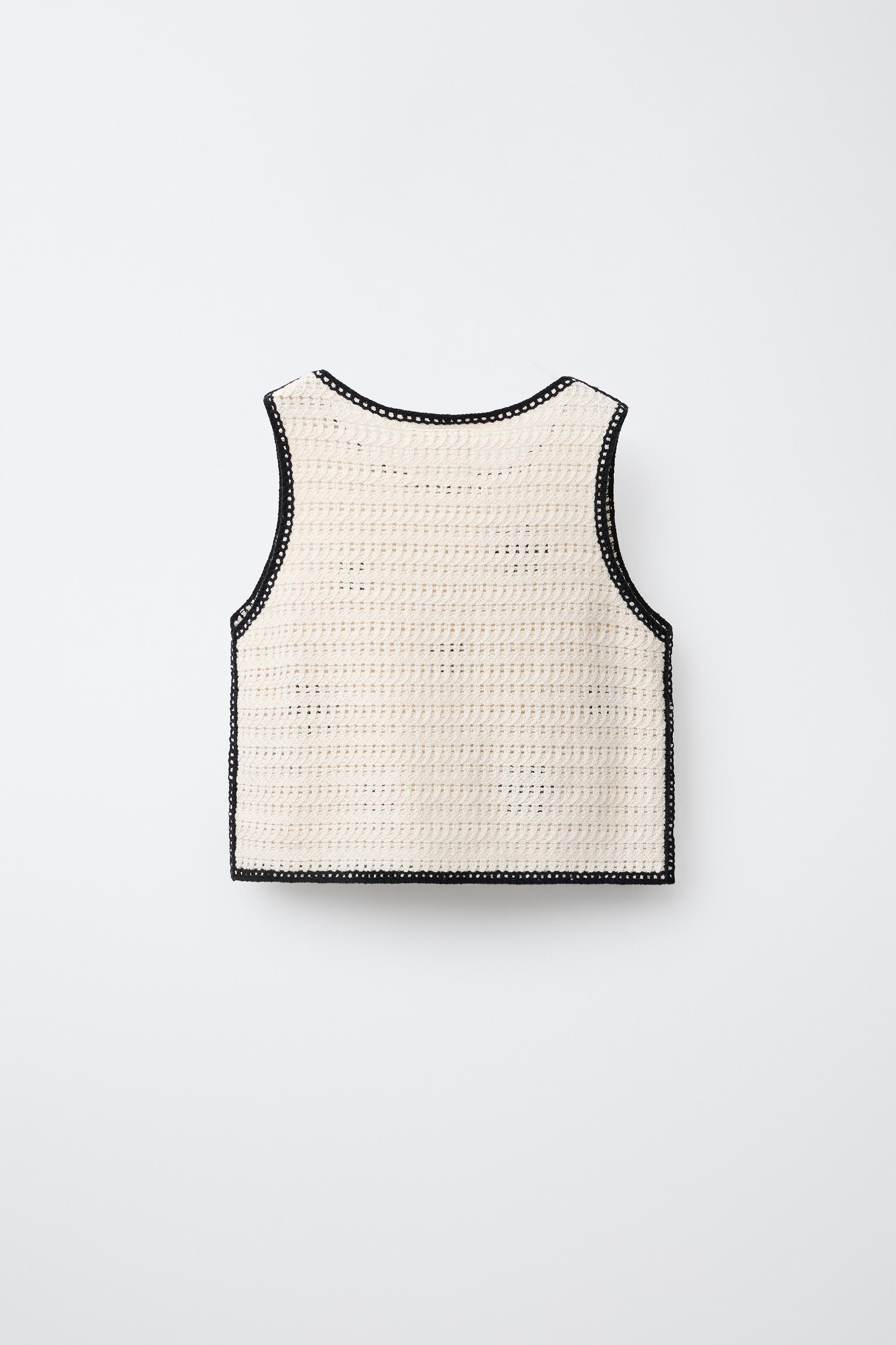 FLORAL CROCHET KNIT TOP