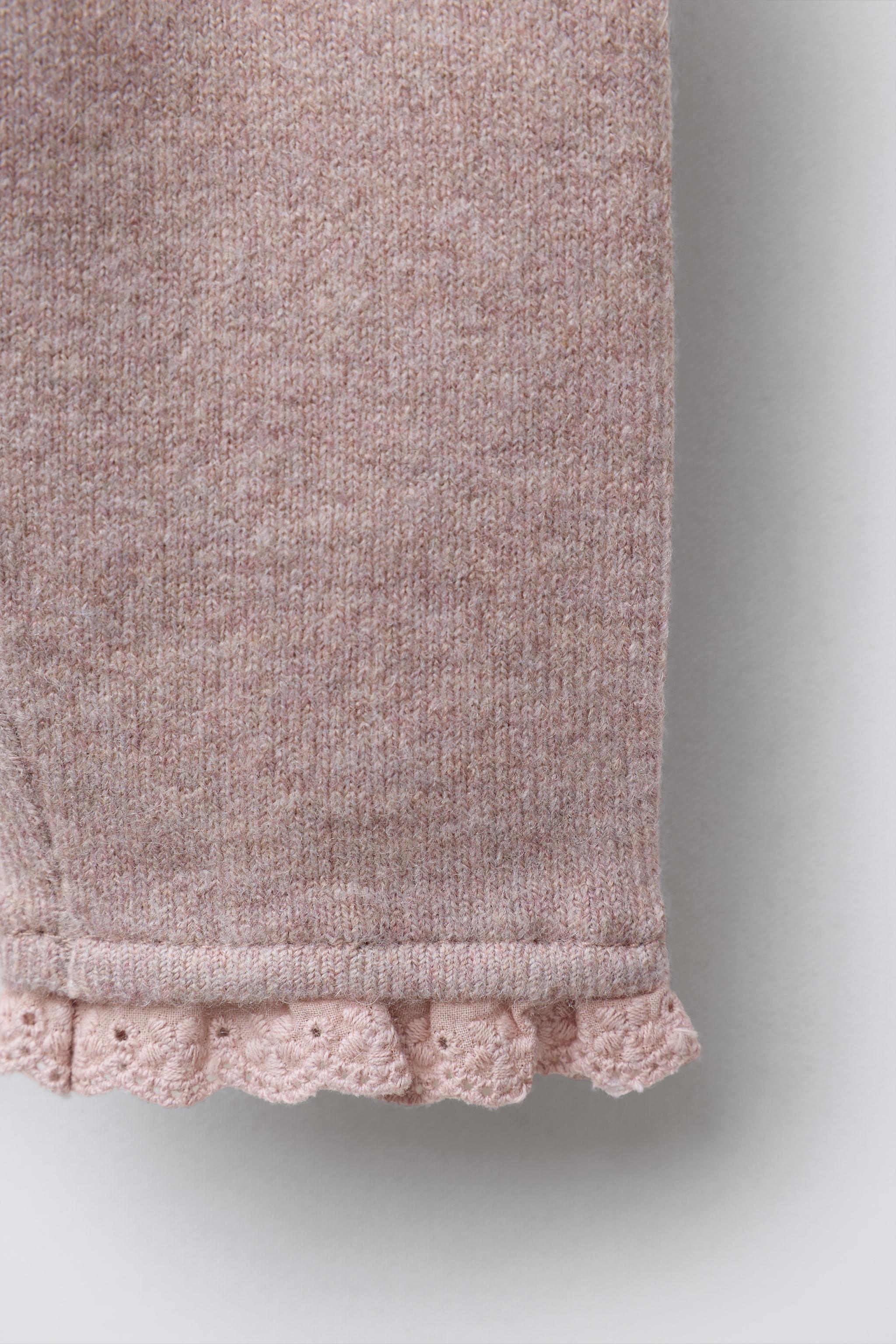 LACE TRIM KNIT LEGGINGS