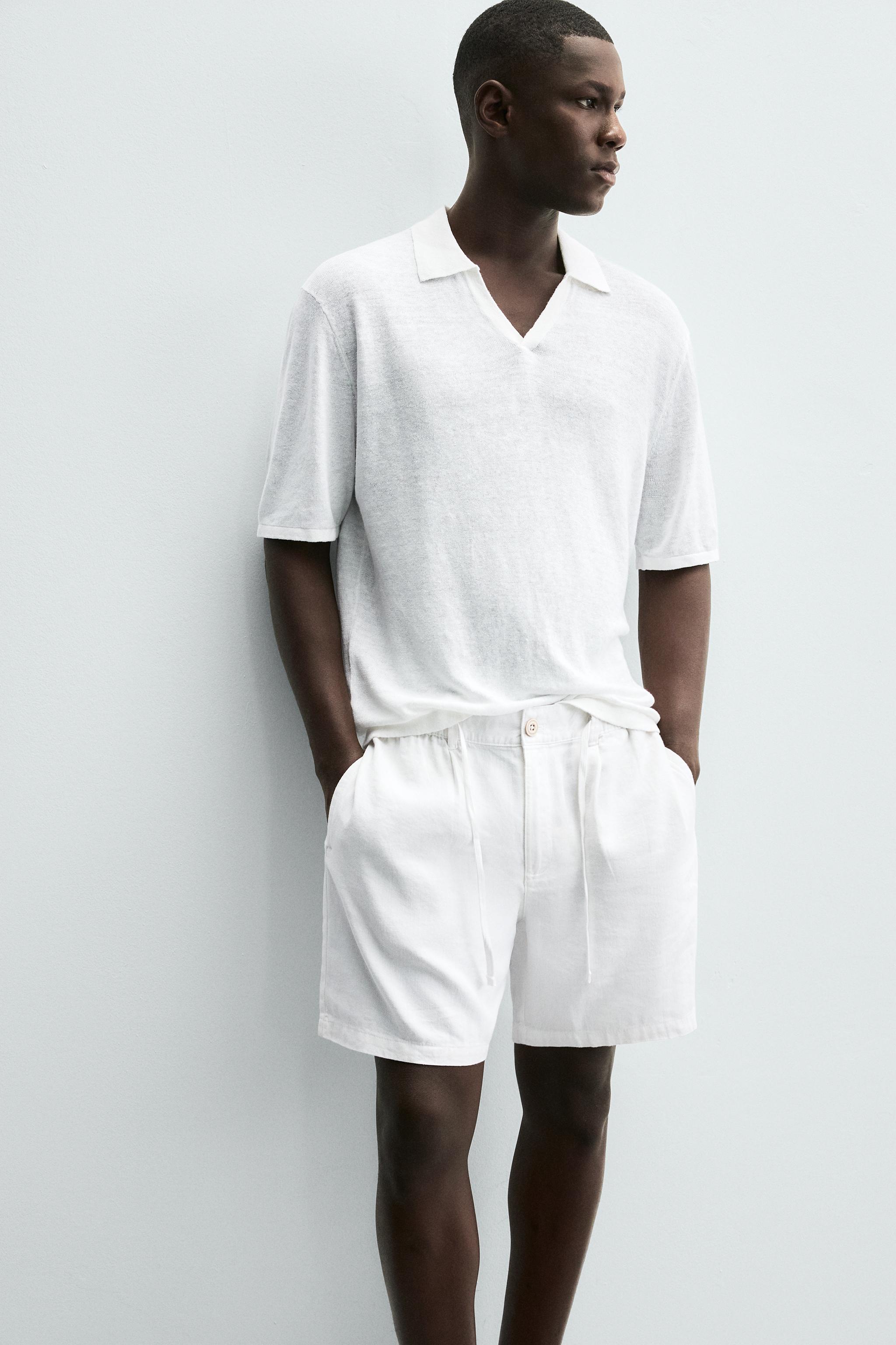 LINEN BLEND SHORTS