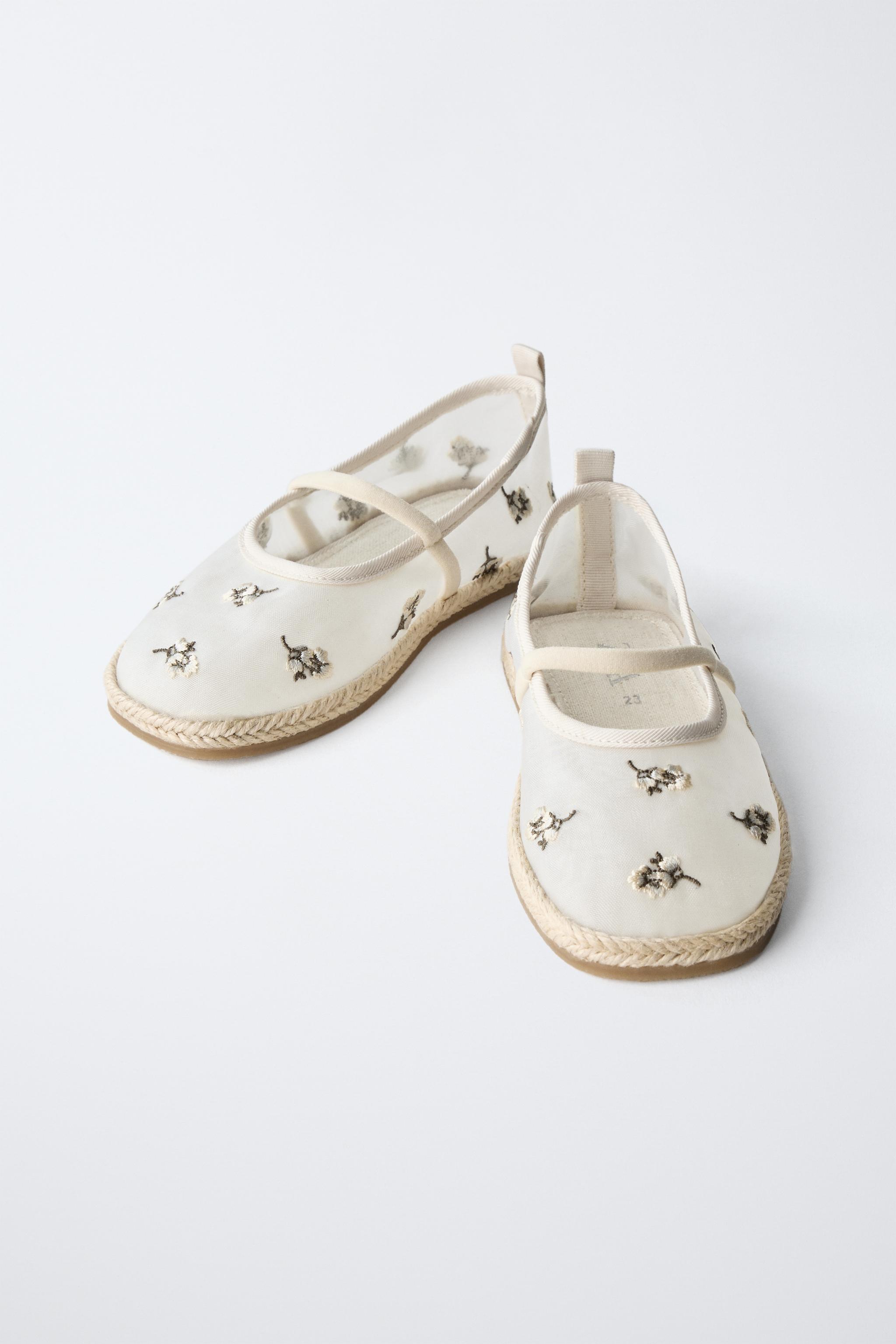 EMBROIDERED JUTE BALLET FLATS