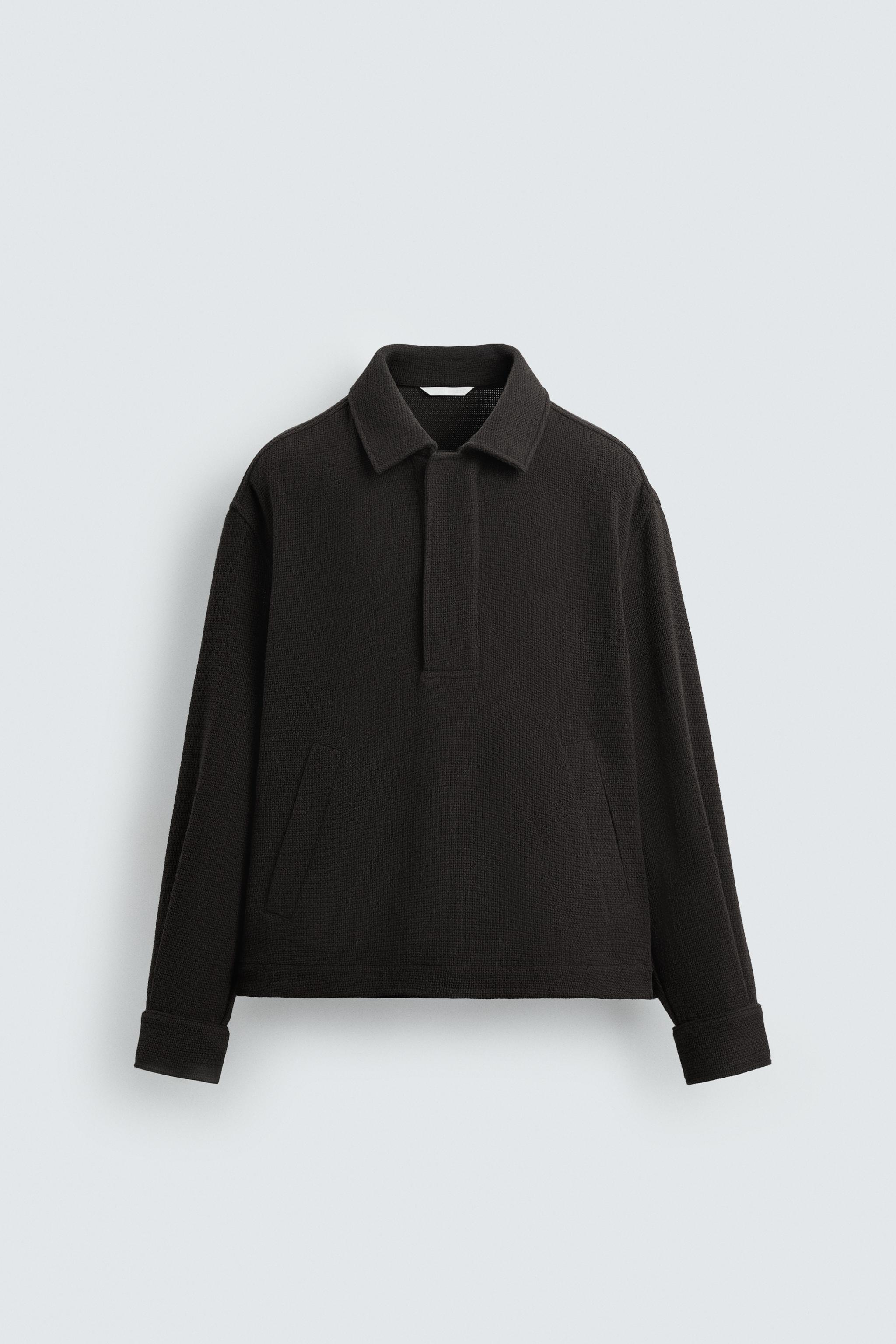TEXTURED POLO OVERSHIRT