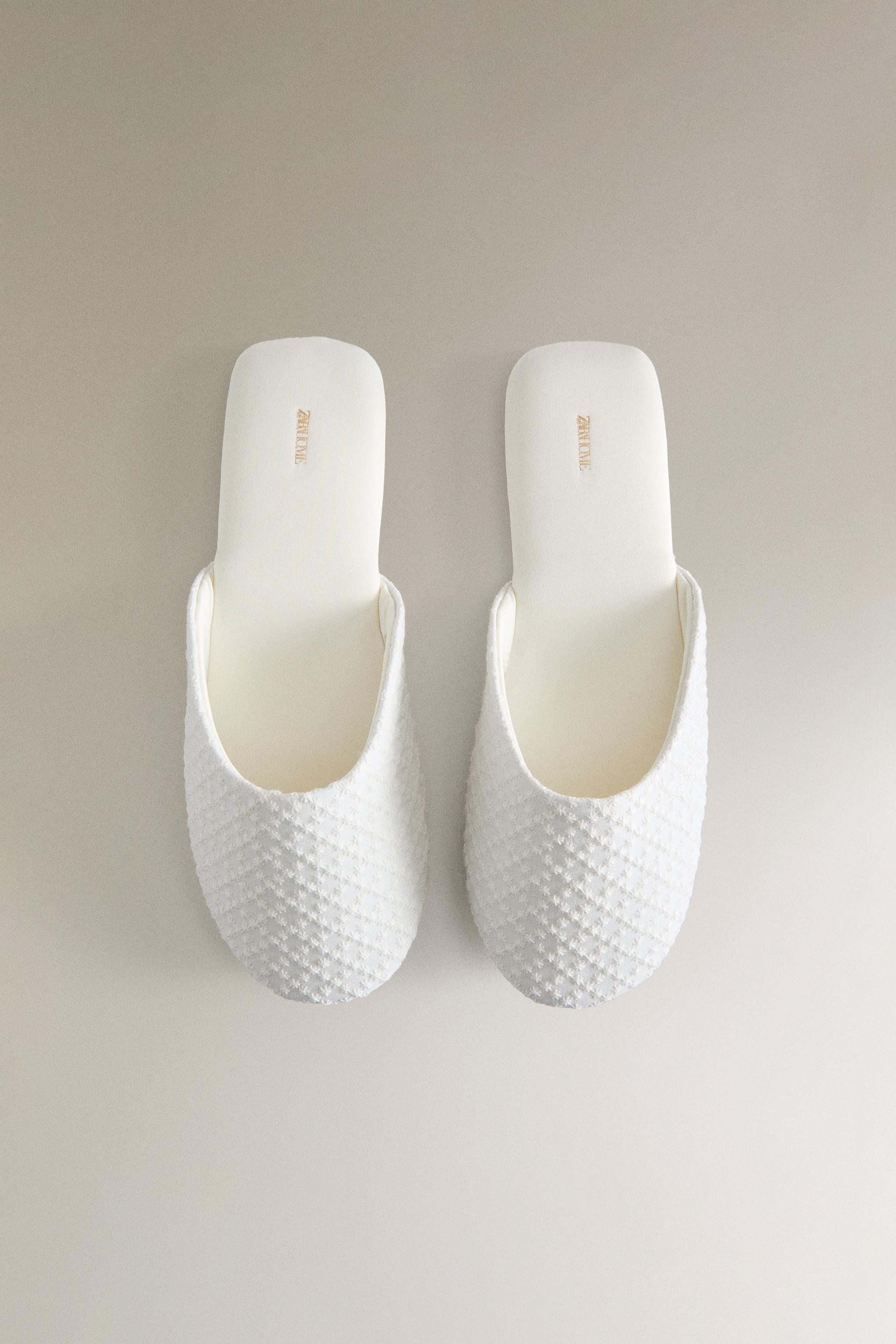 PLUMETIS FABRIC SLIPPERS WITH SATEEN DETAIL