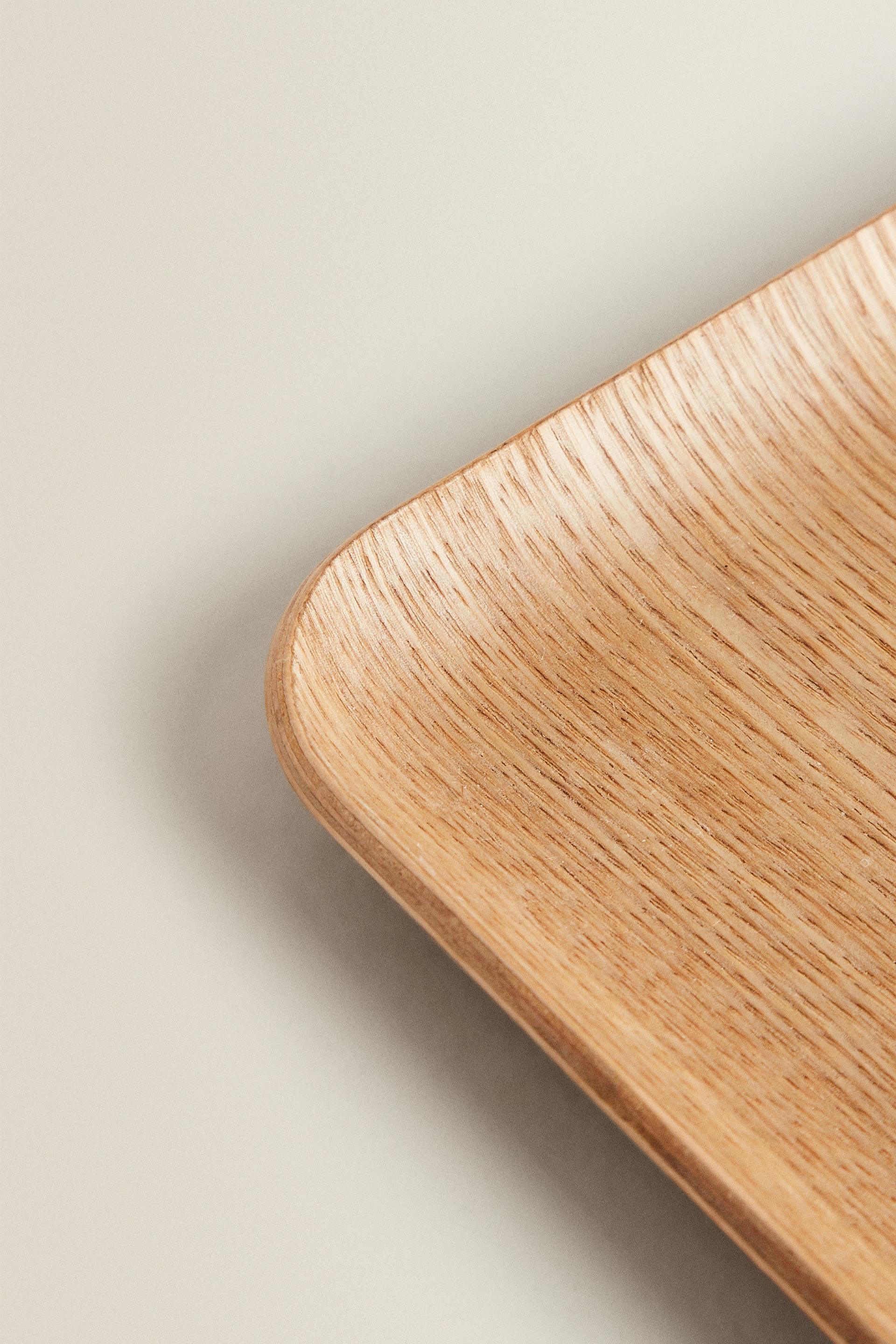 RECTANGULAR NON-SLIP WOODEN TRAY