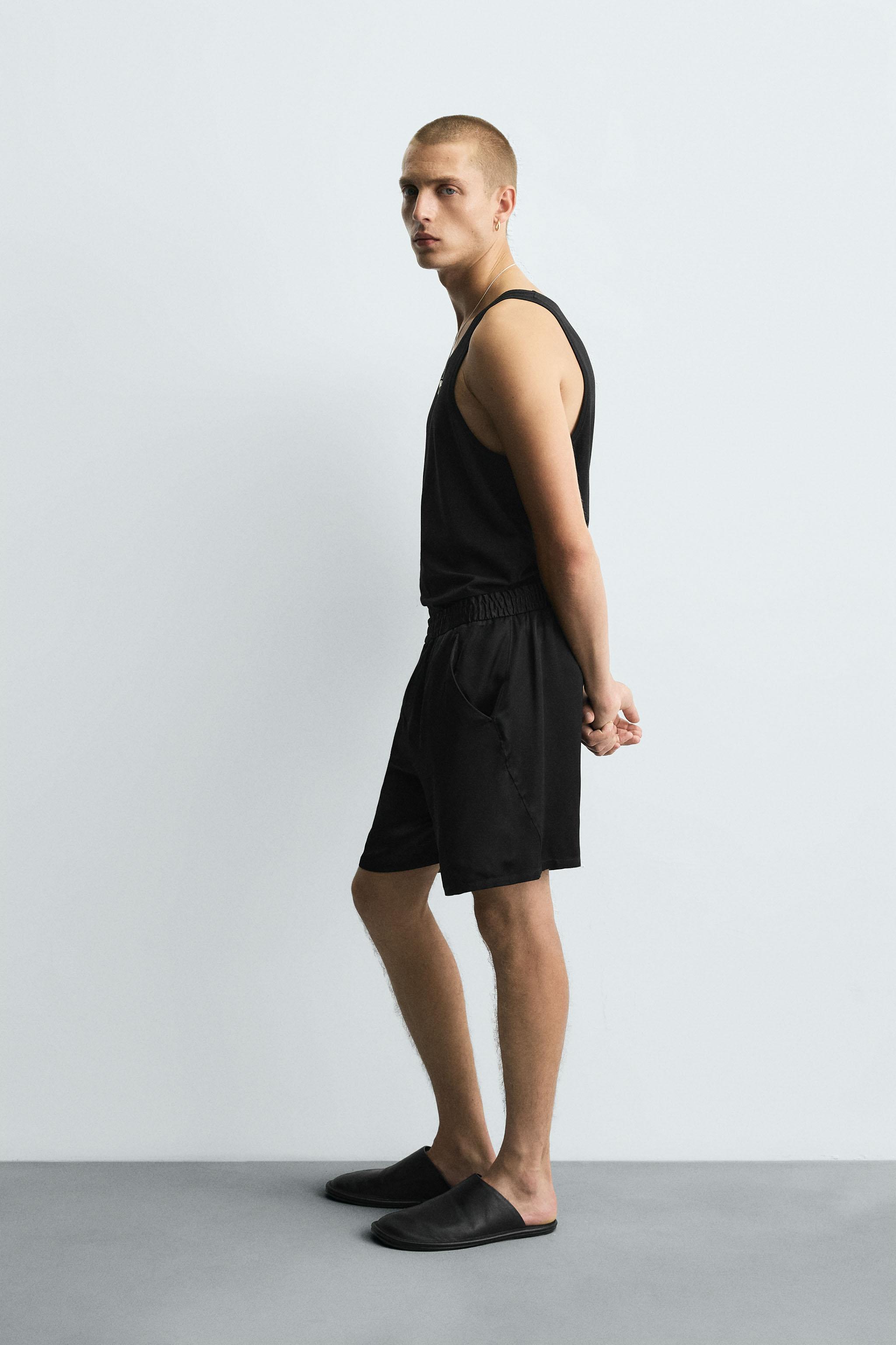 RELAXED FIT SATIN BERMUDA SHORTS