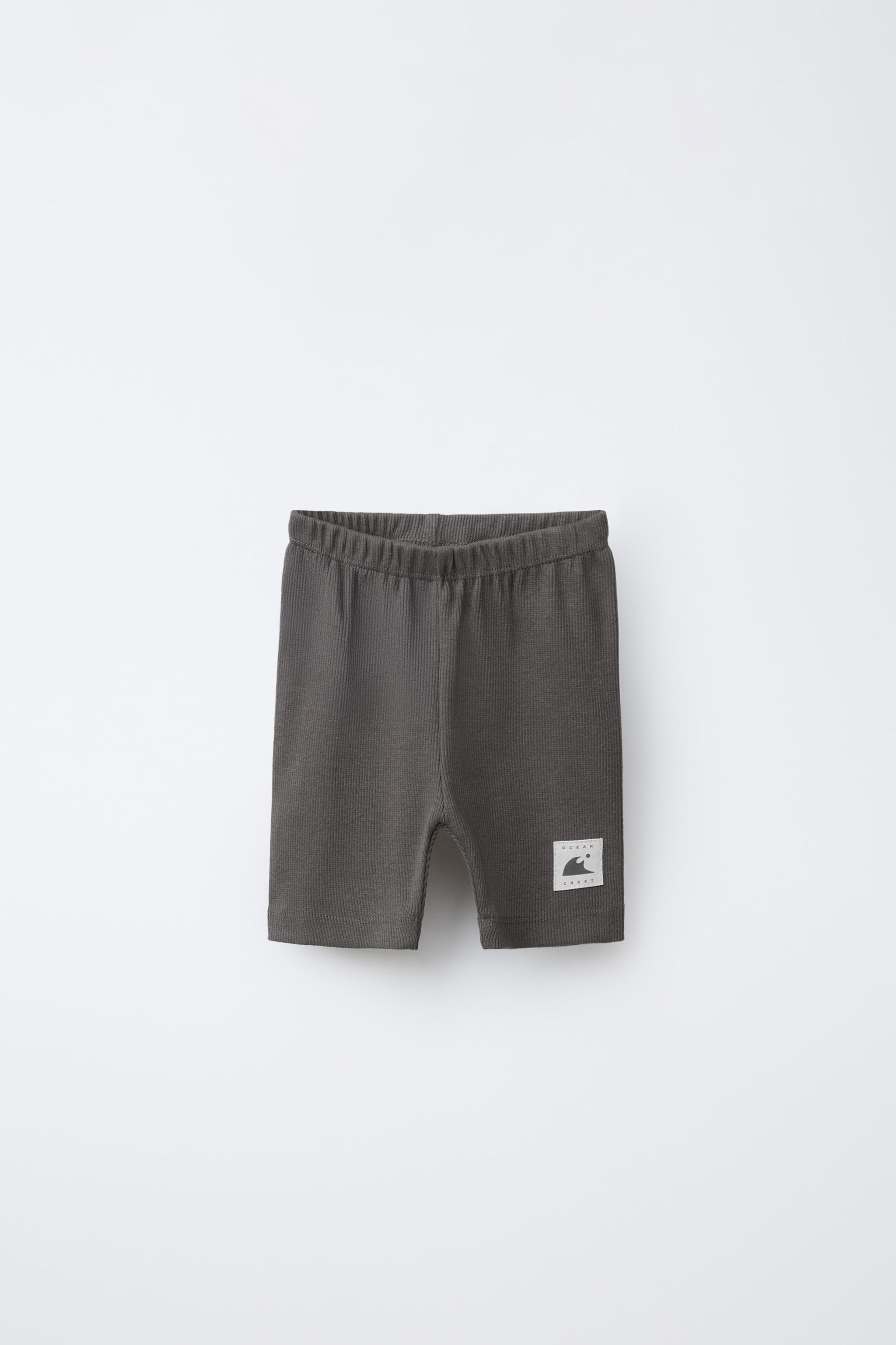 RIB CYCLING SHORTS WITH LABEL