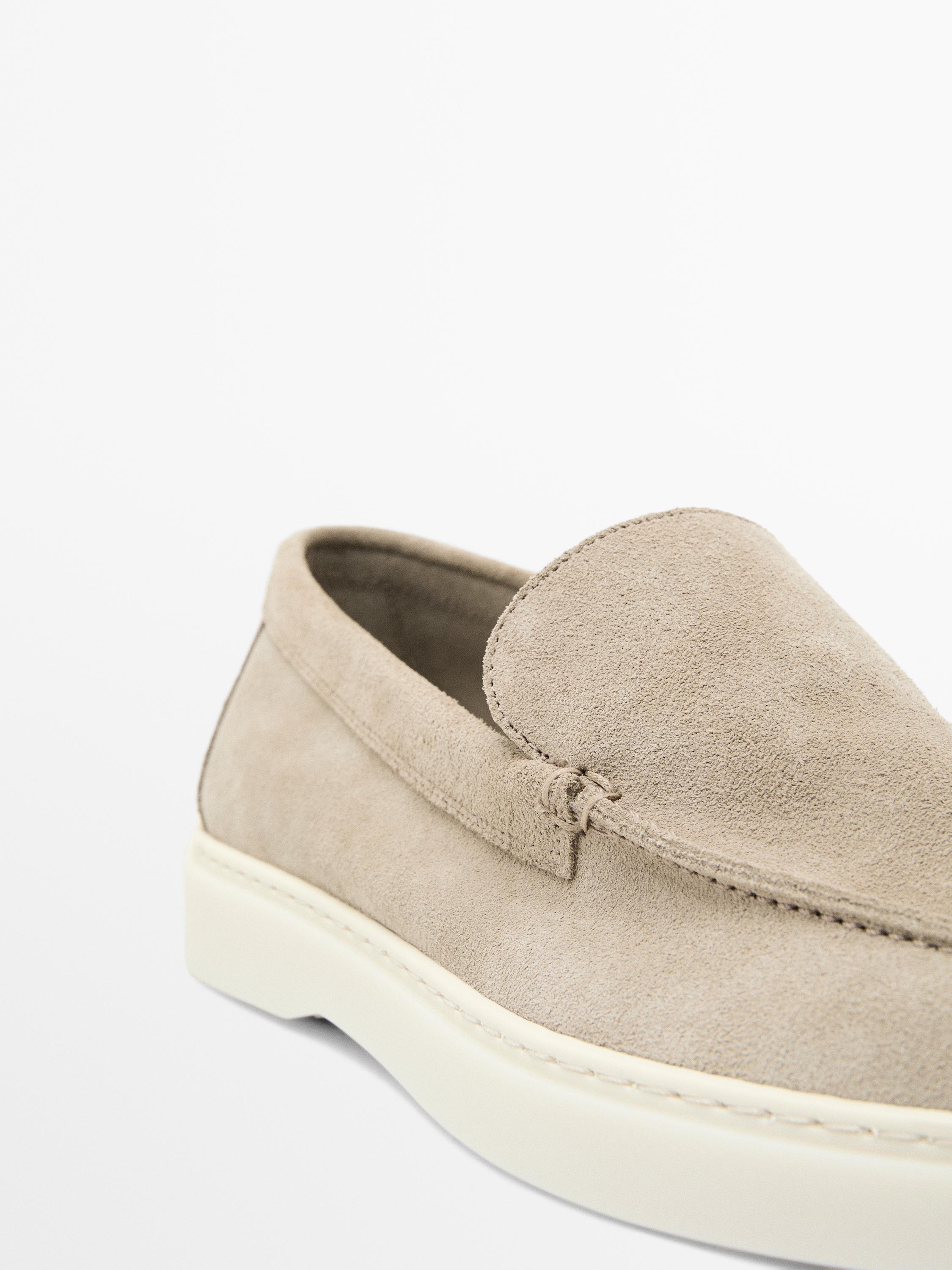 Split leather loafers