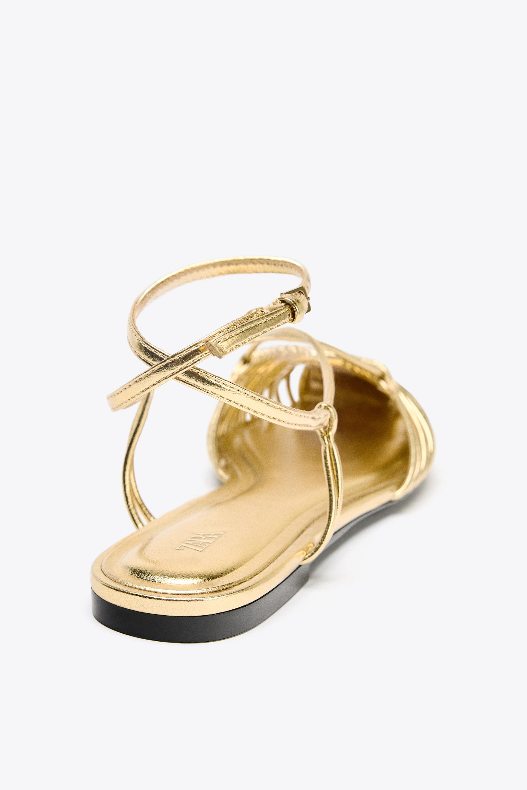 METALLIC STRAPPY FISHERMAN SANDALS