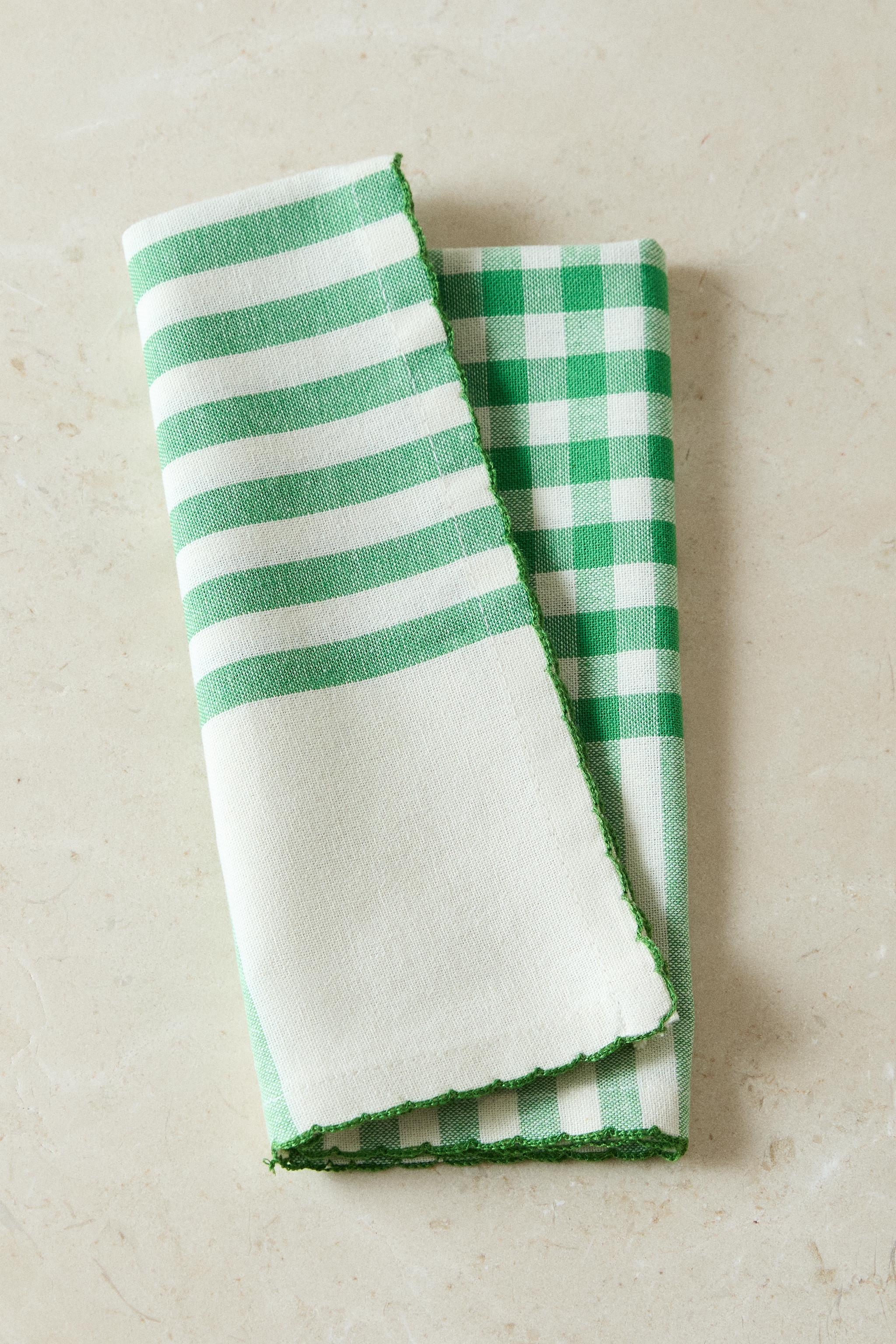 SET OF DYED COTTON CHECK NAPKINS (SET OF 2)