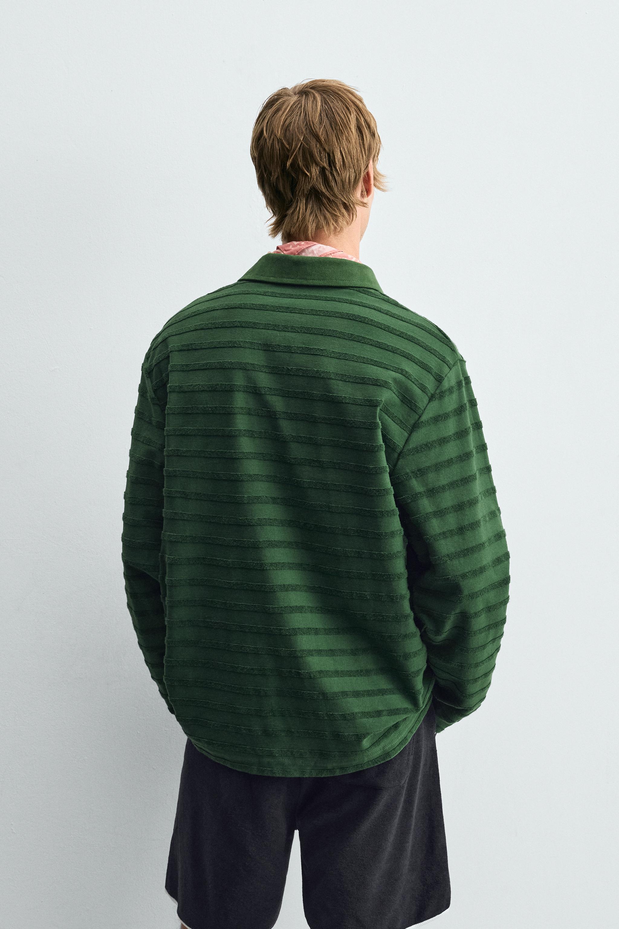 JACQUARD STRIPED TERRY POLO SHIRT