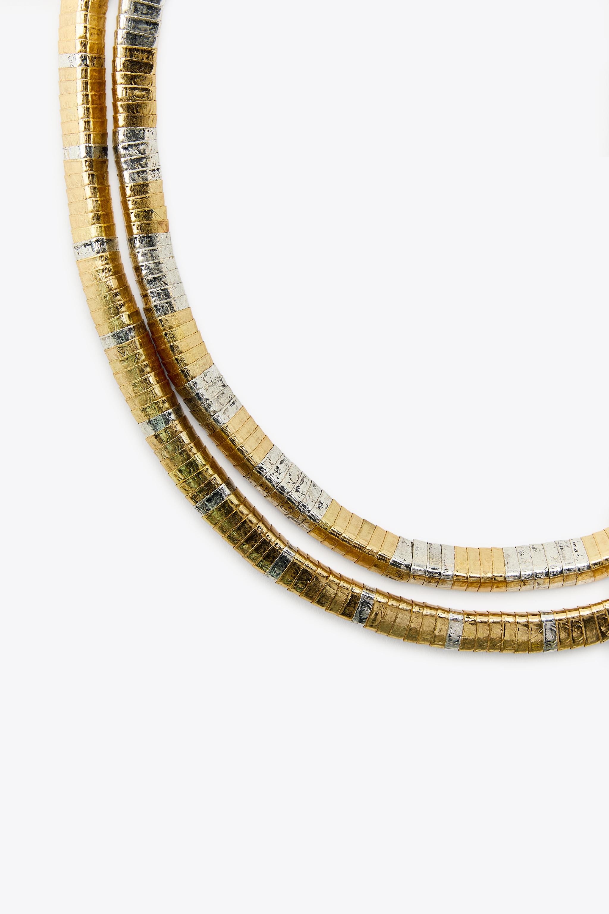 PACK OF 2 COMBINED METAL PIECE NECKLACES