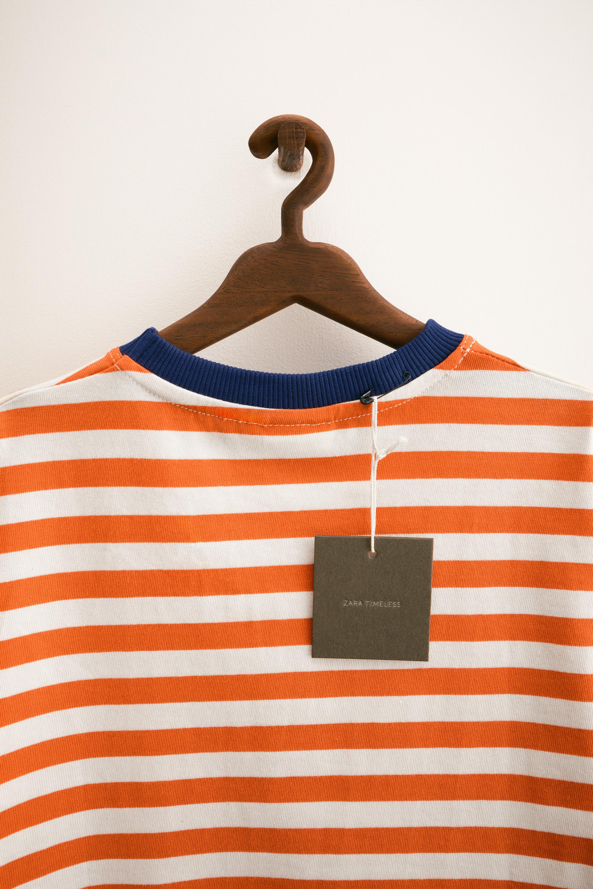 ZARA TIMELESS - STRIPED TOP WITH TRIM