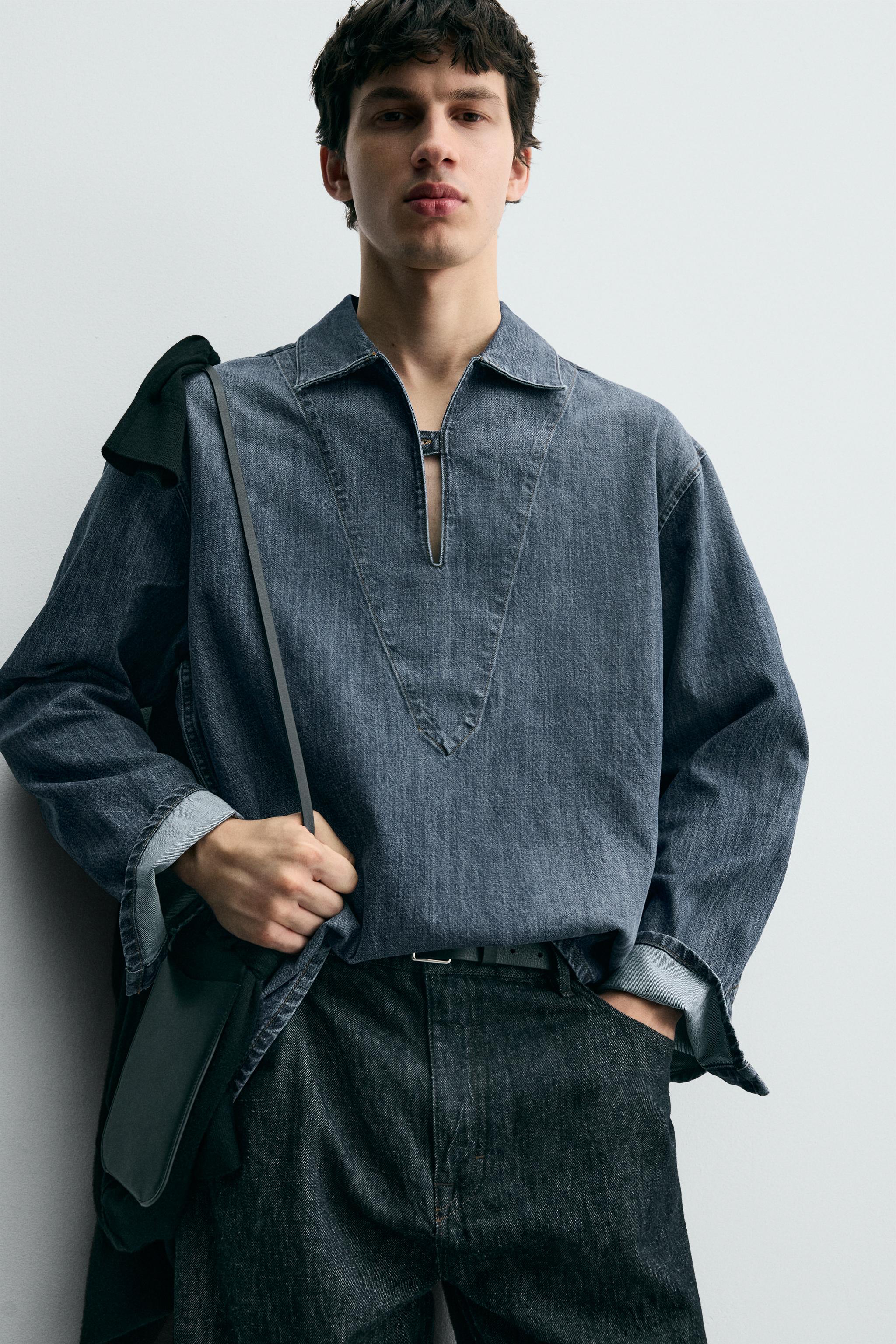 WASHED DENIM OVERSHIRT