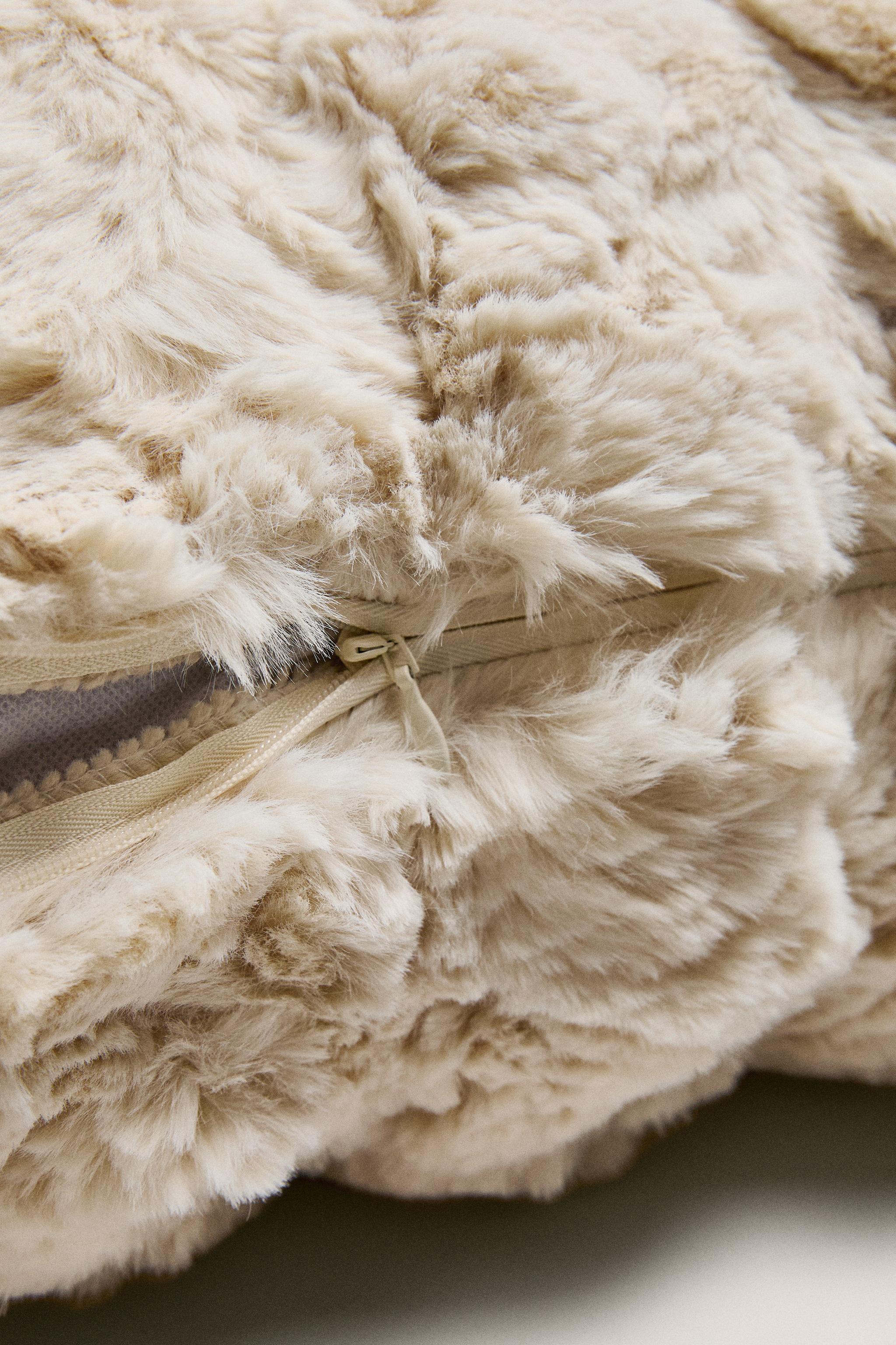 FAUX FUR THROW PILLOW COVER