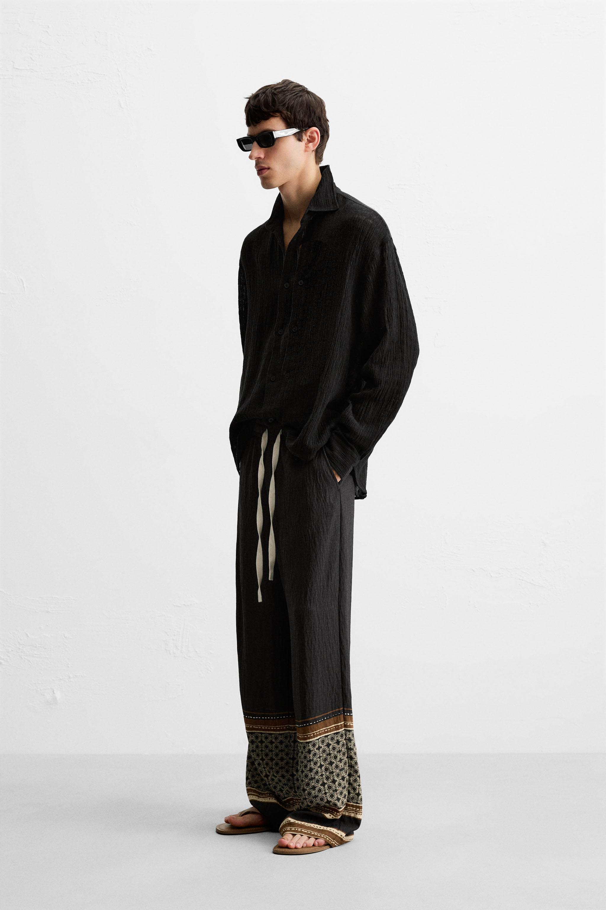 LINEN - COTTON JACQUARD SHIRT