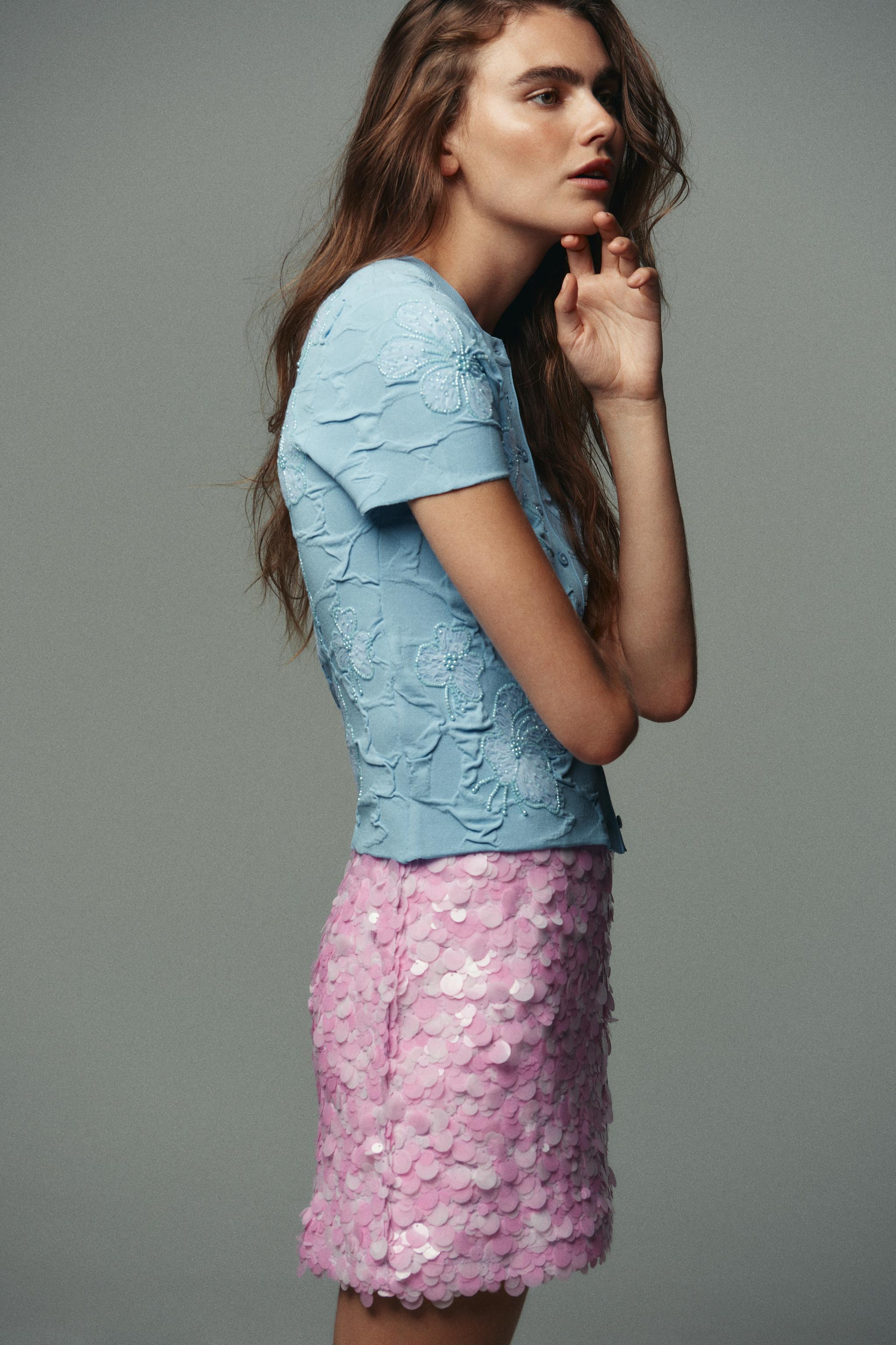 BEADED KNIT CARDIGAN