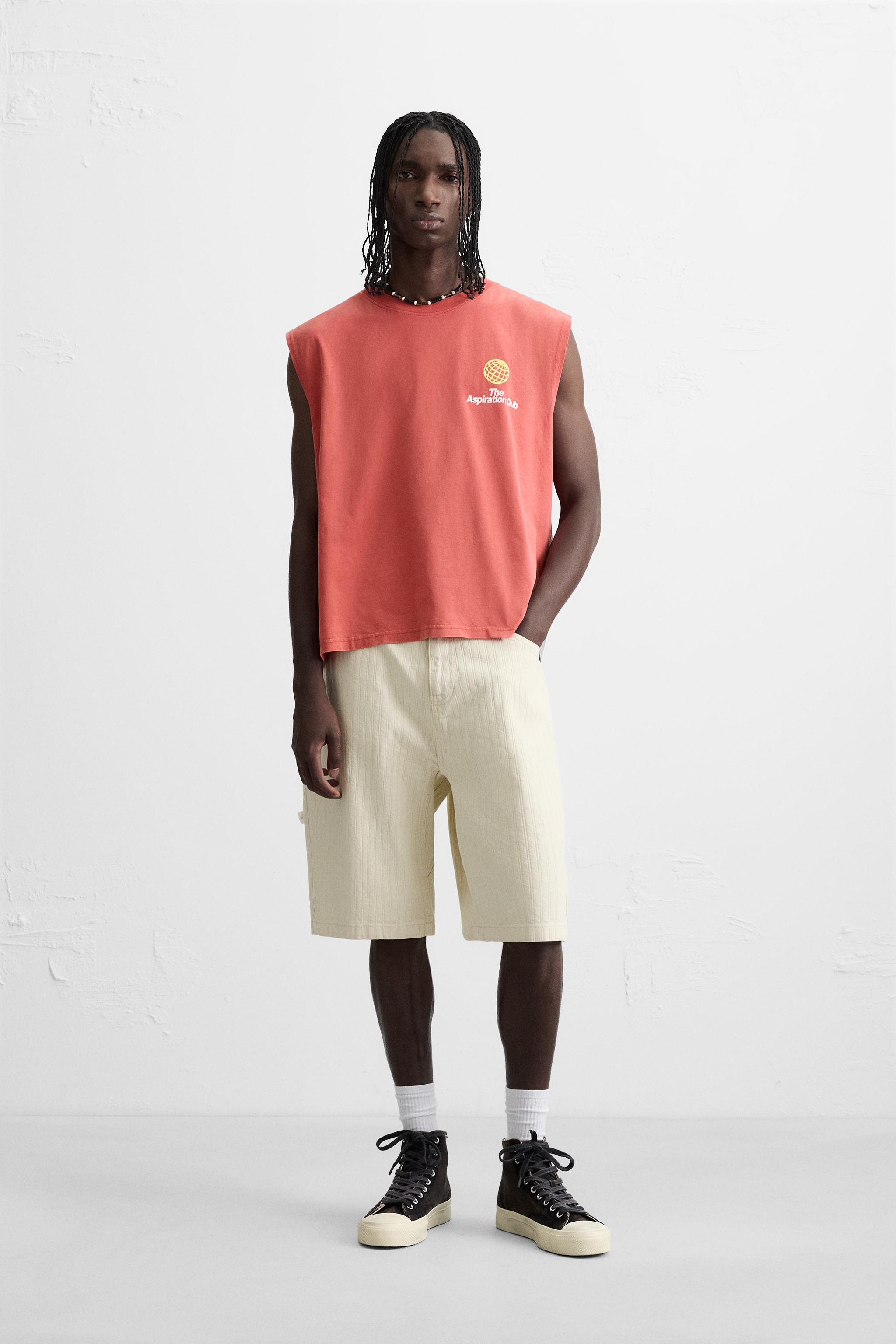 CONTRAST PRINT KNIT TANK TOP