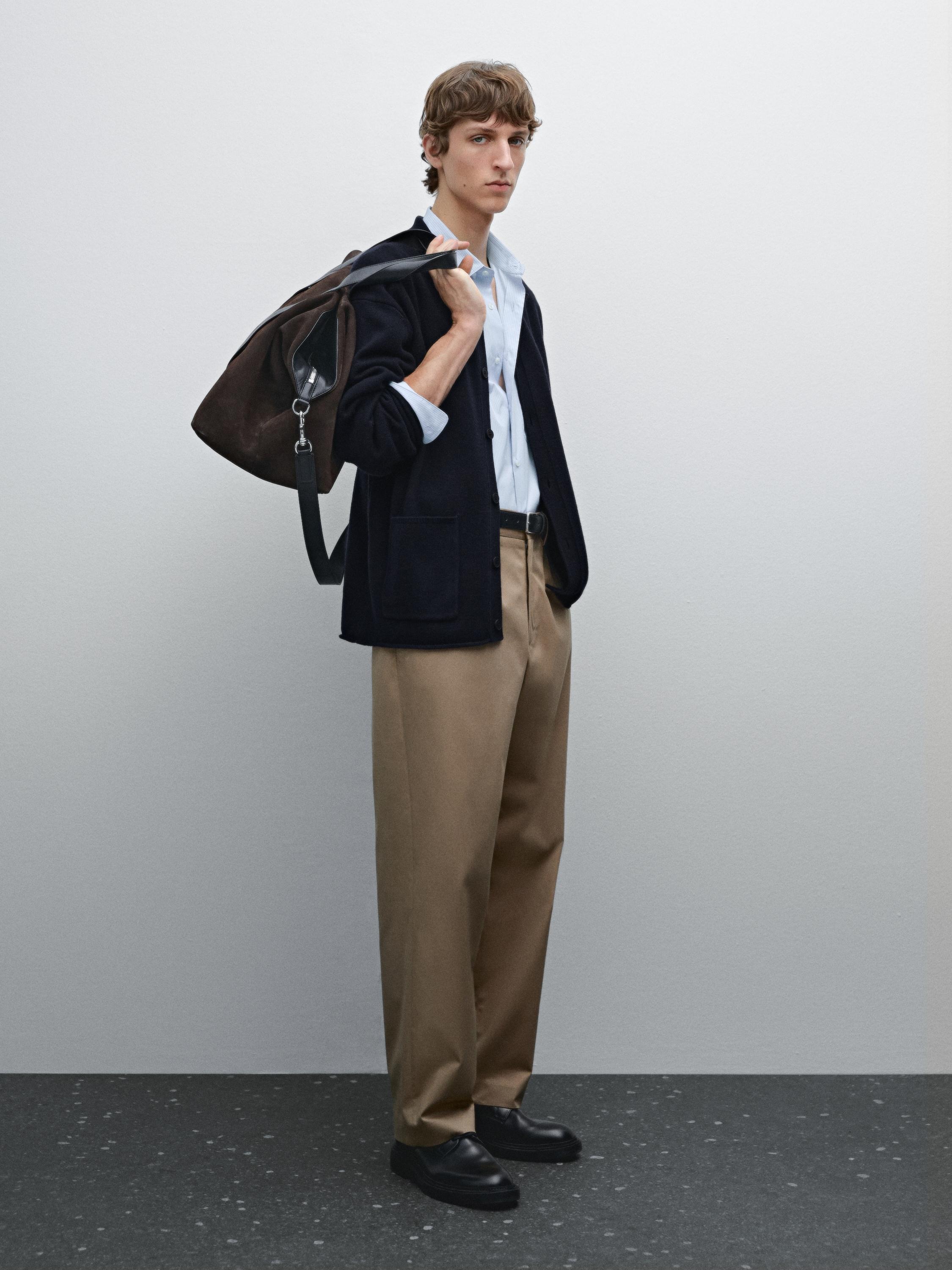 Cotton blend knit cardigan