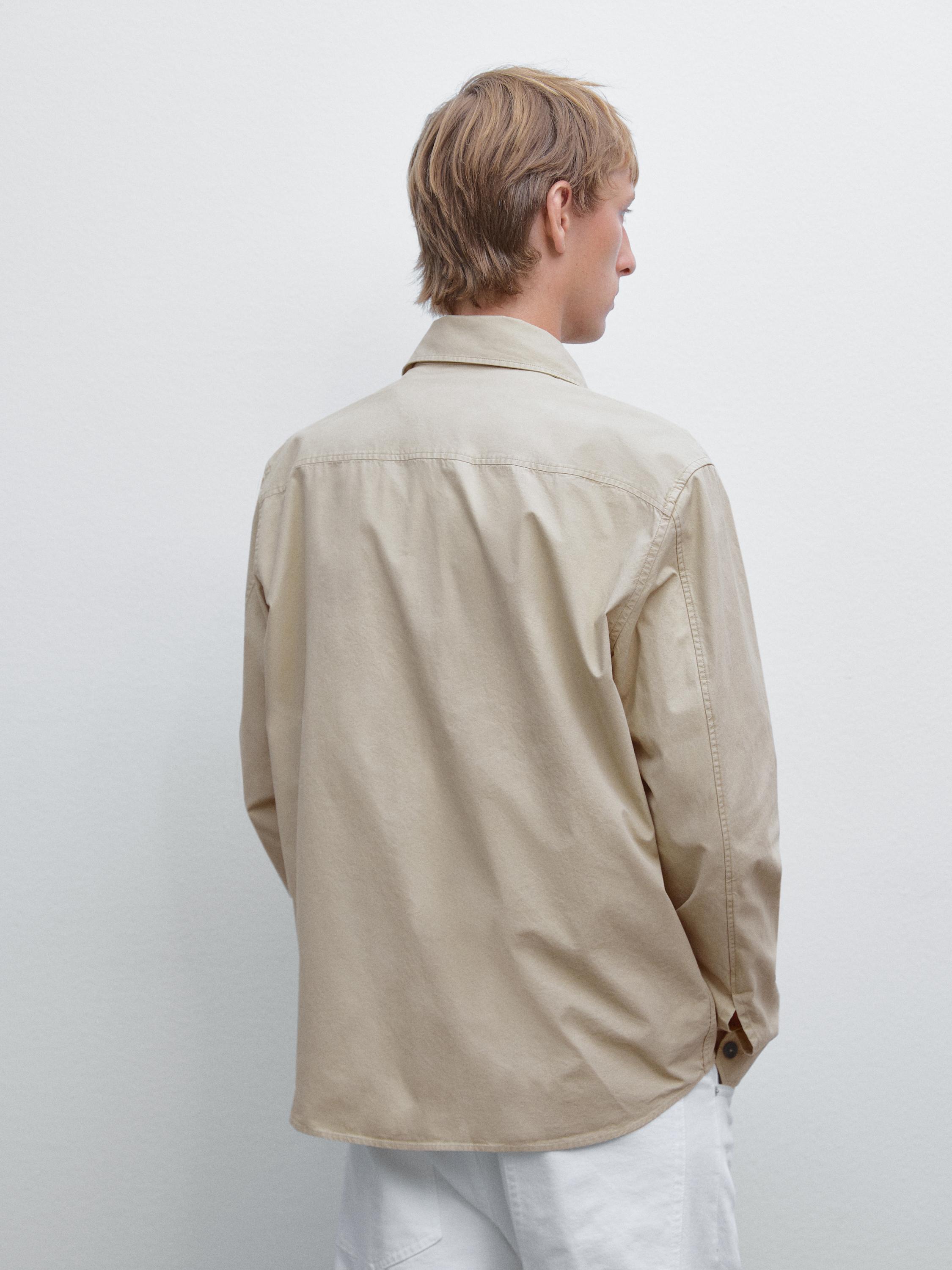 100% cotton overshirt with pocket
