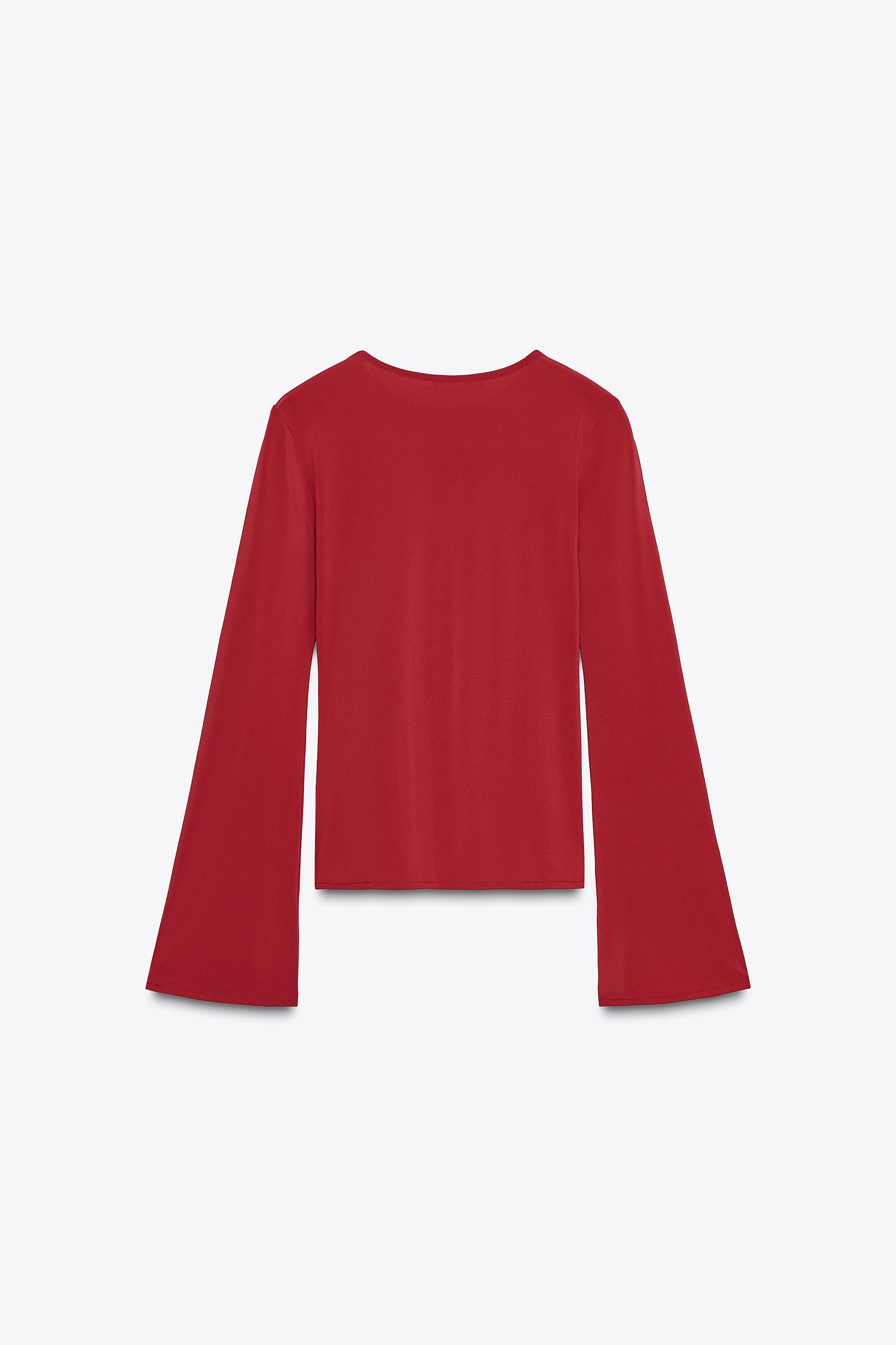 LONG SLEEVE RUCHED T-SHIRT