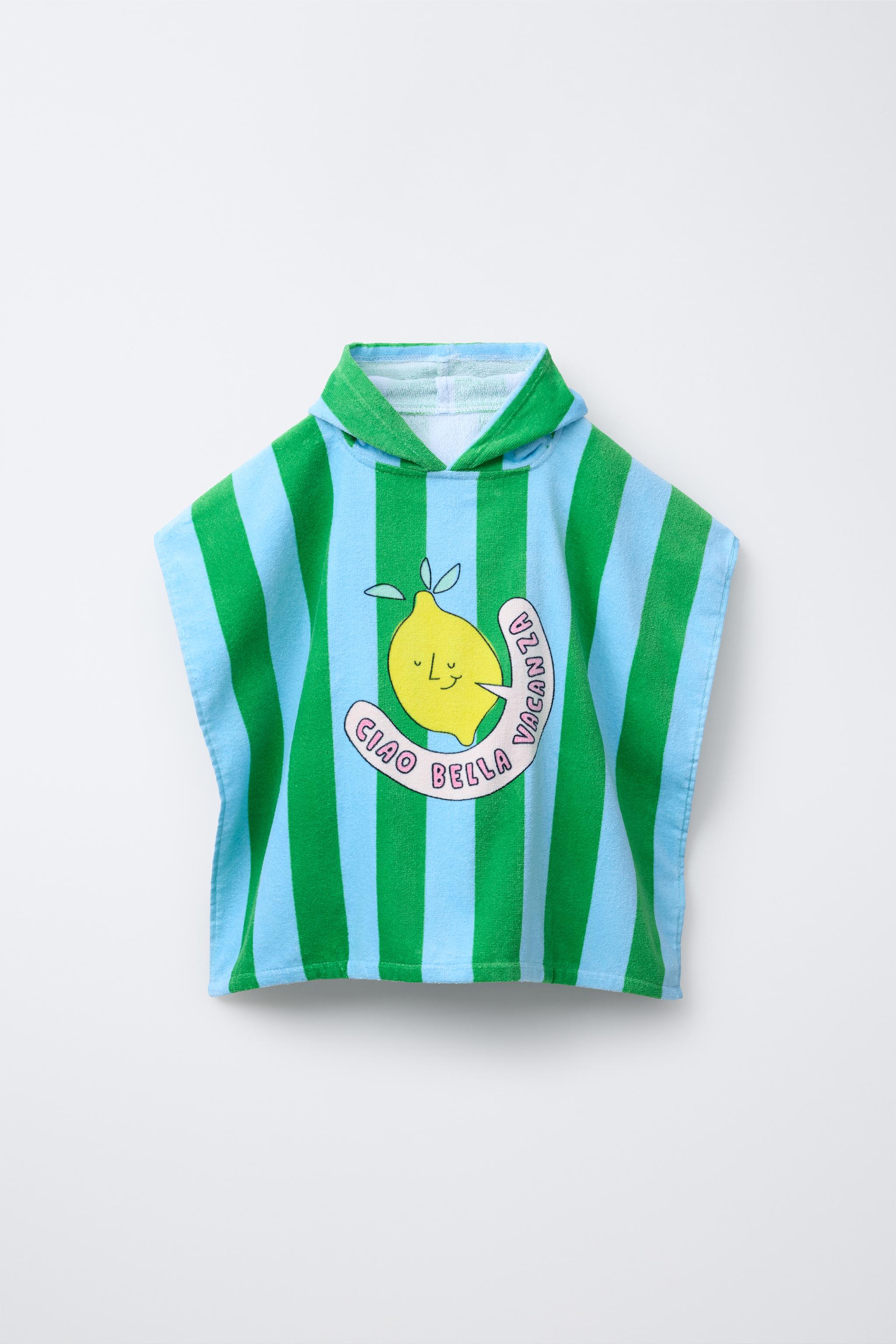 STRIPED AND LEMON TOWEL PONCHO