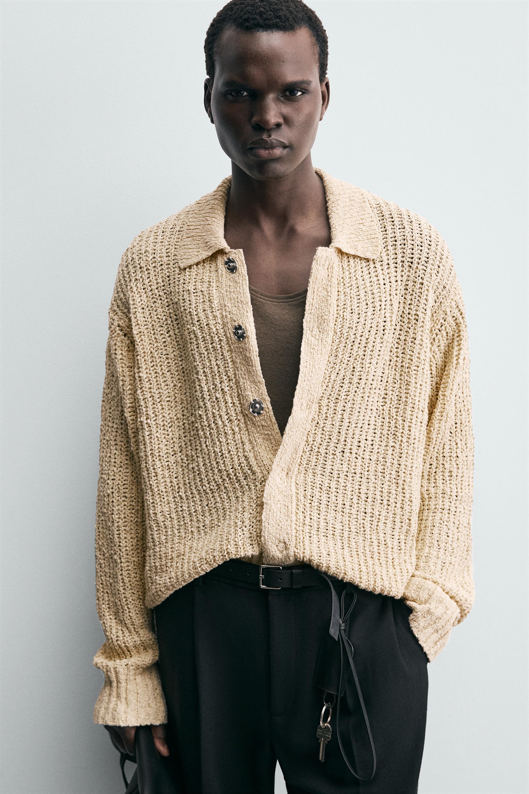 TEXTURED KNIT CARDIGAN
