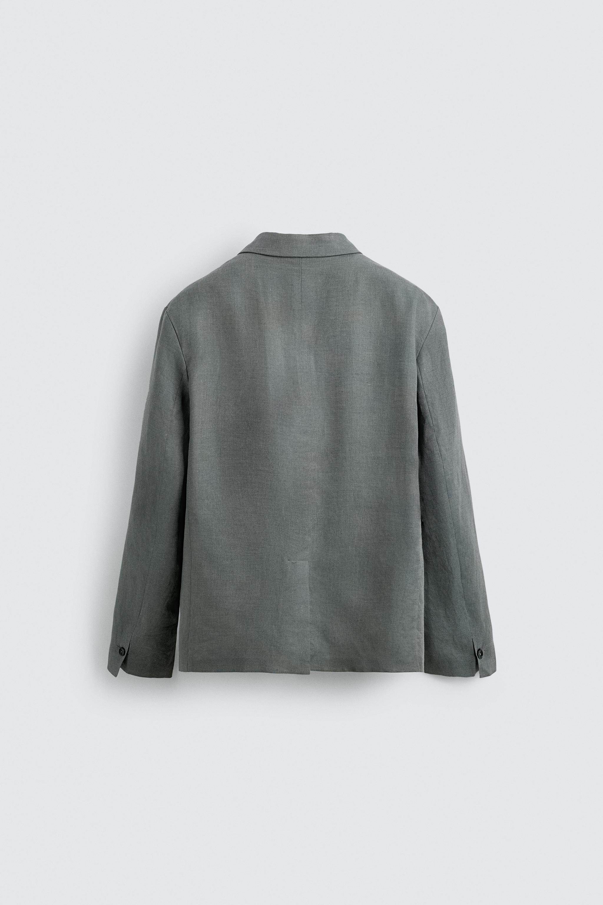 100% LINEN DOUBLE BREASTED SUIT BLAZER