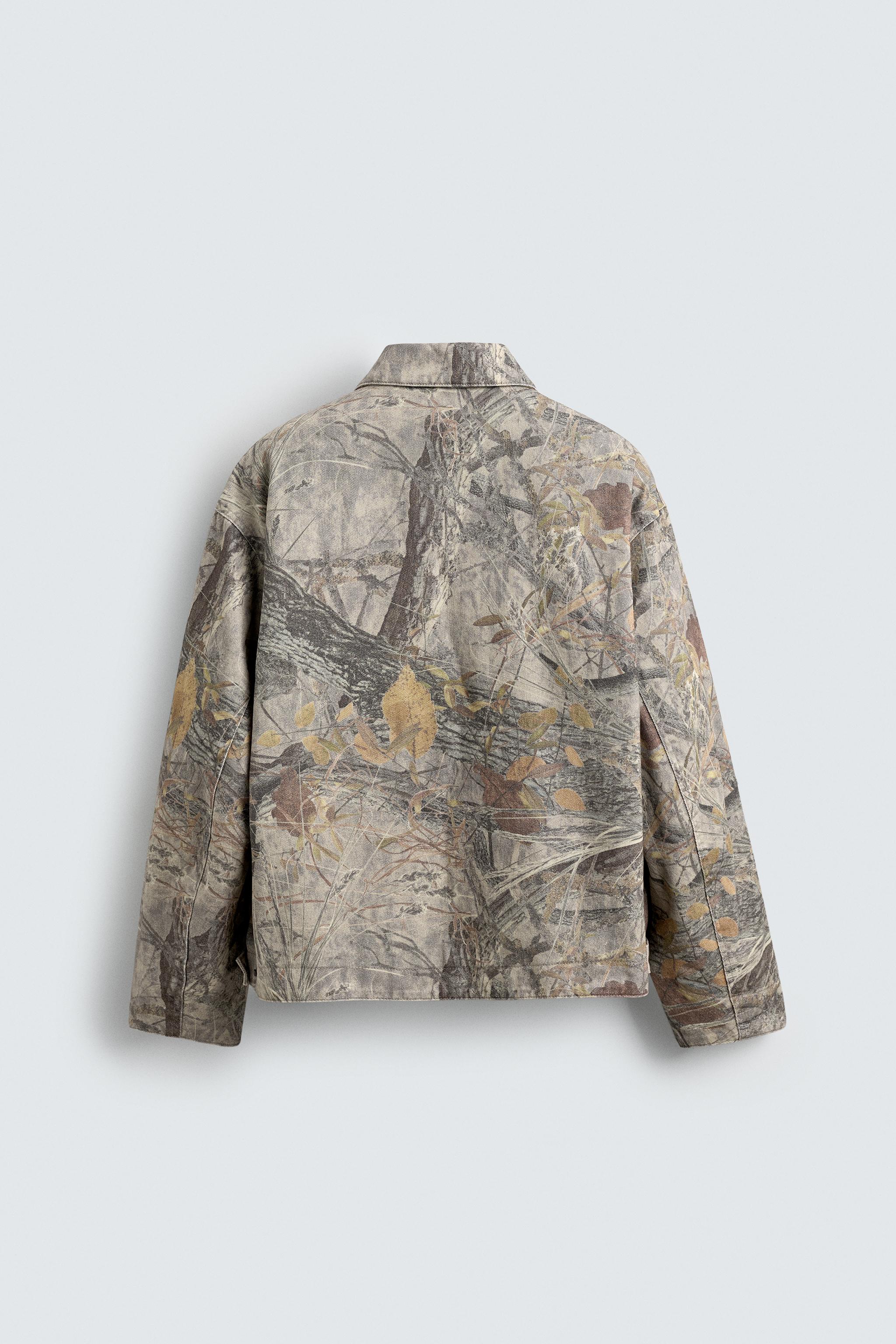 WASHED JACKET ABSTRACT PRINT