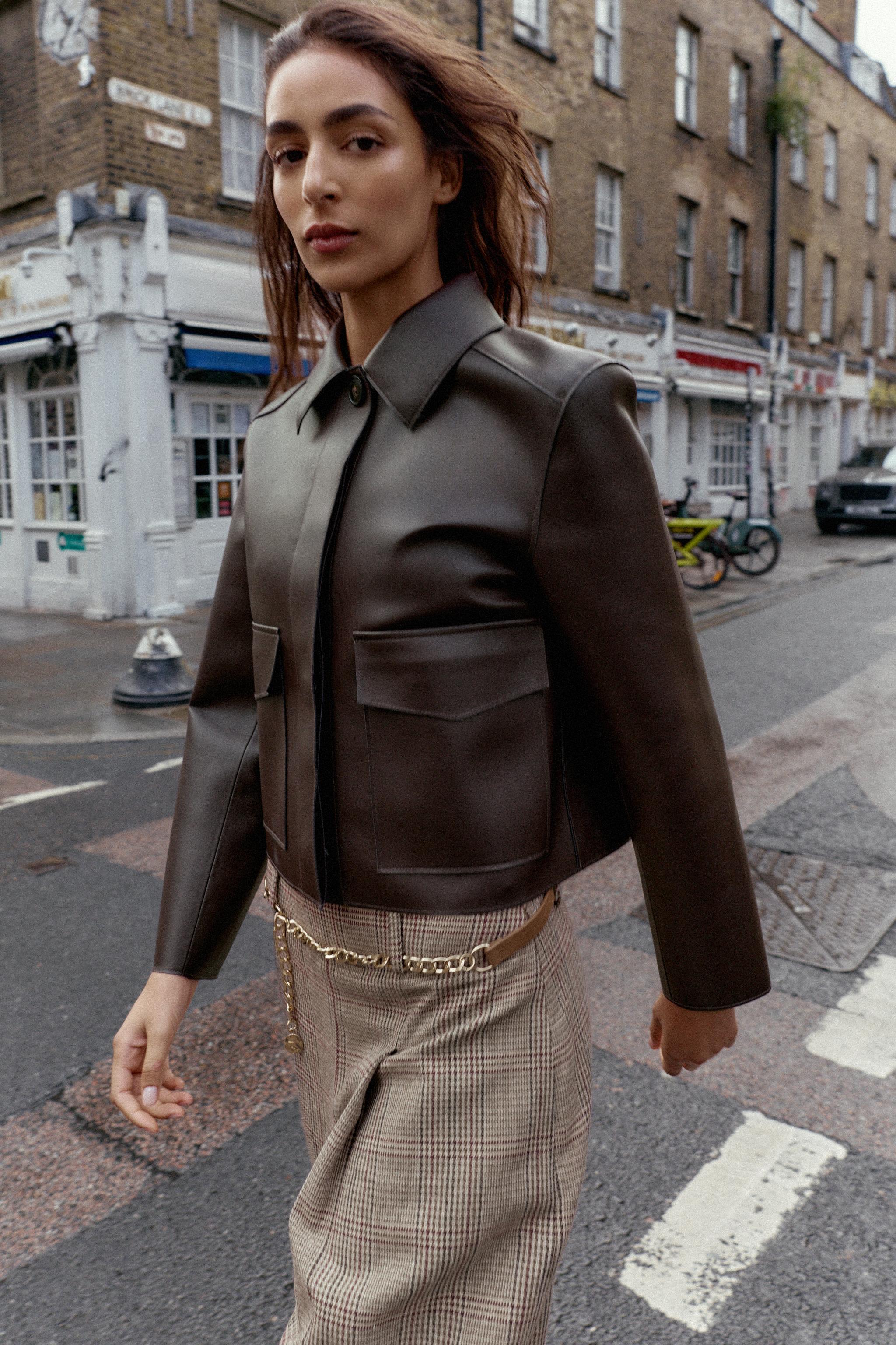 SHORT FAUX LEATHER JACKET