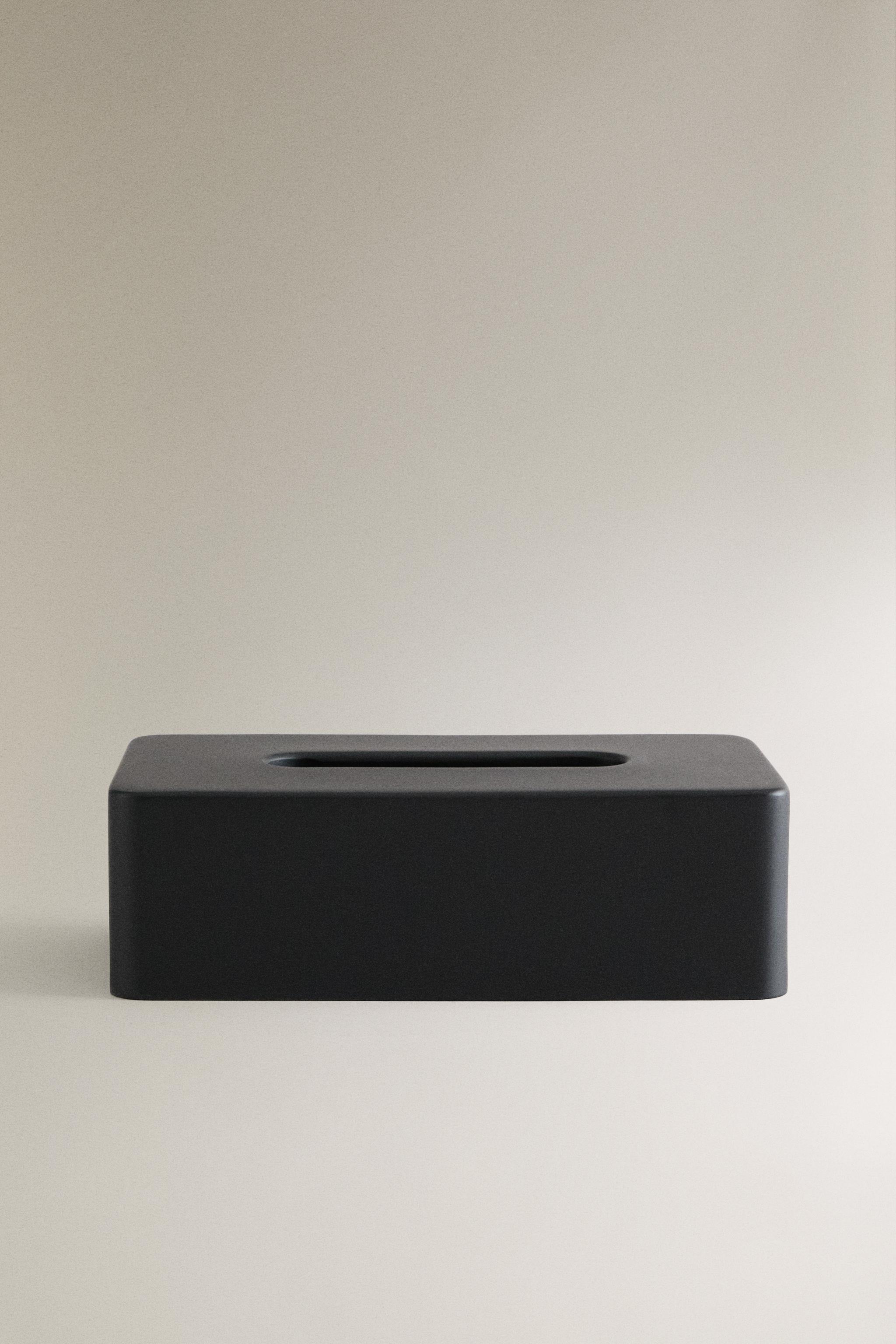 BLACK RESIN TISSUE BOX