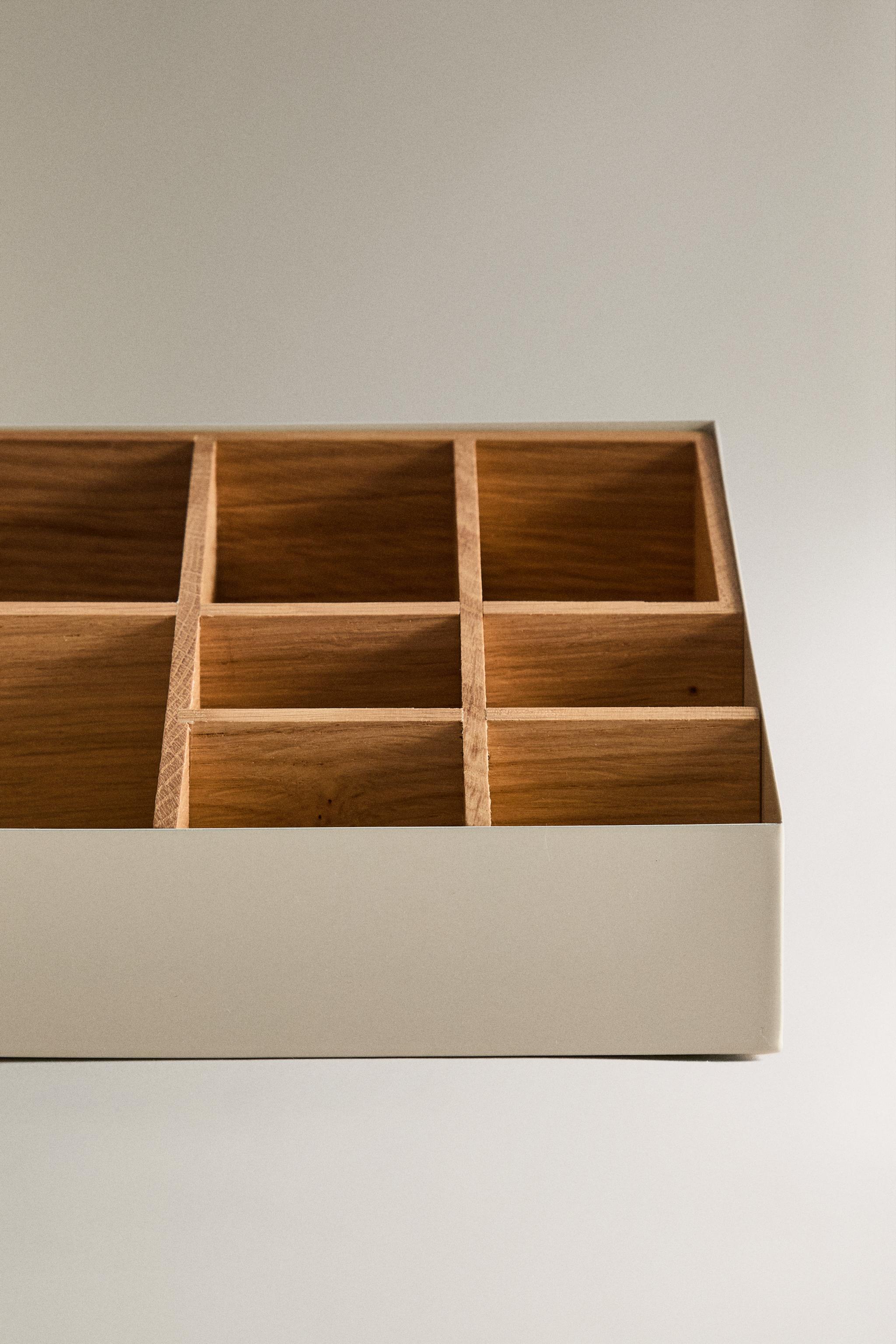 WOOD AND METAL ORGANIZER BOX