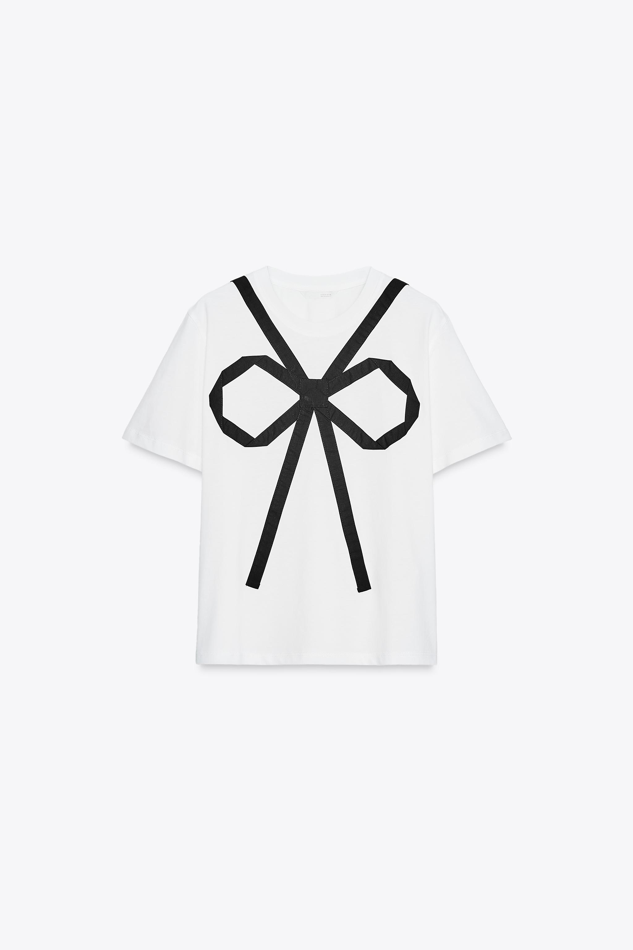 CONTRAST BOW T-SHIRT