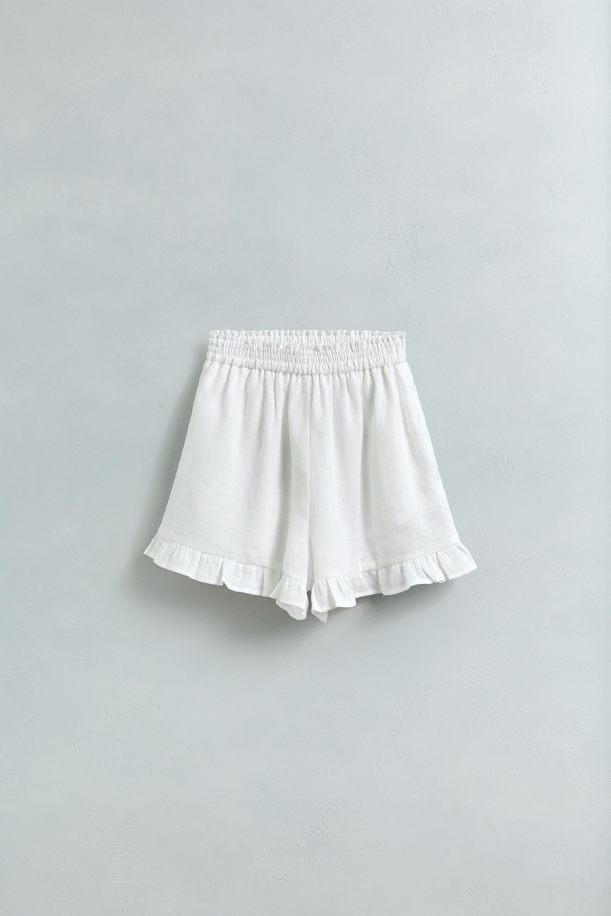 100% LINEN RUFFLED SKORT