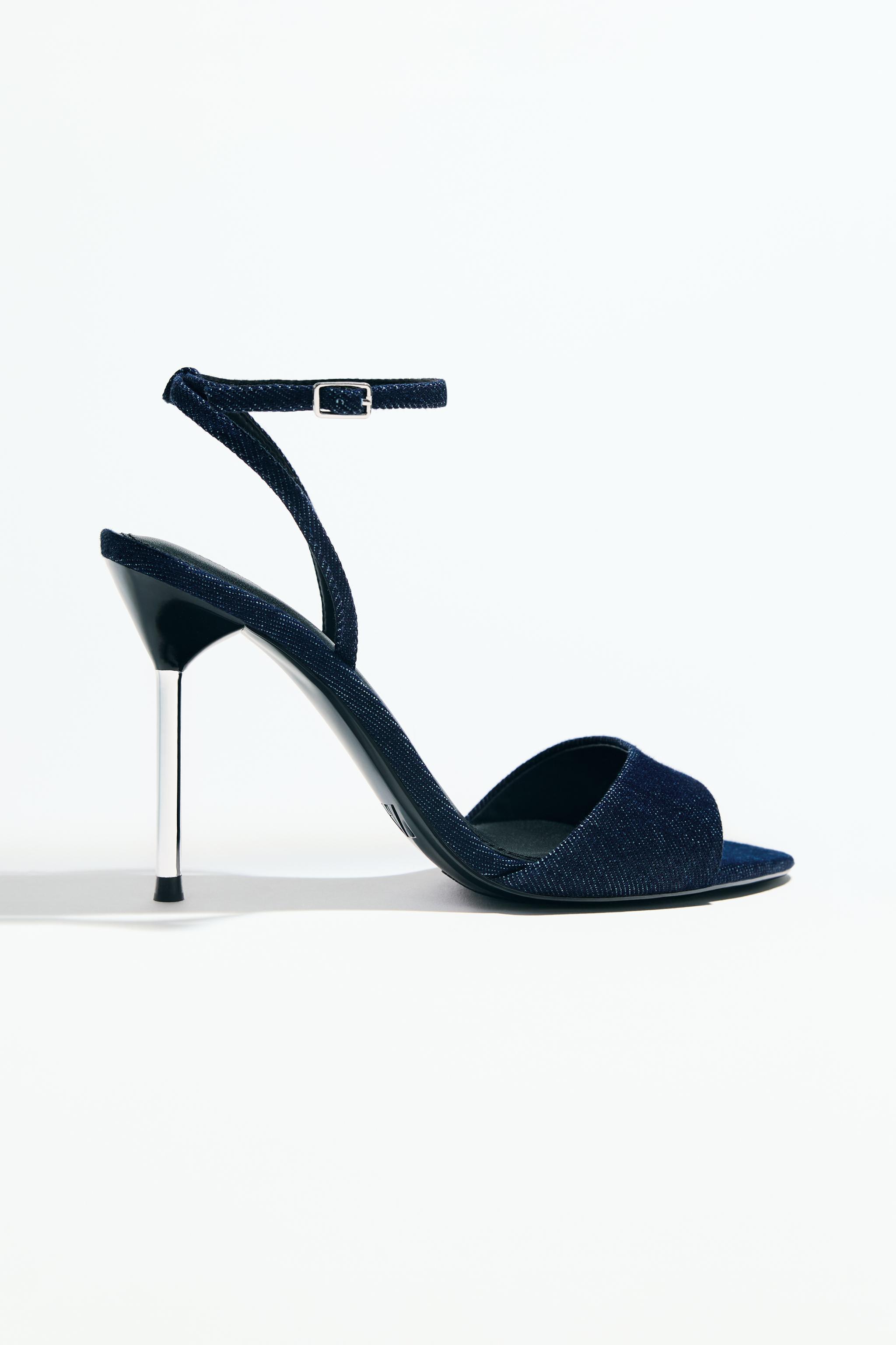HIGH-HEELED DENIM SANDALS