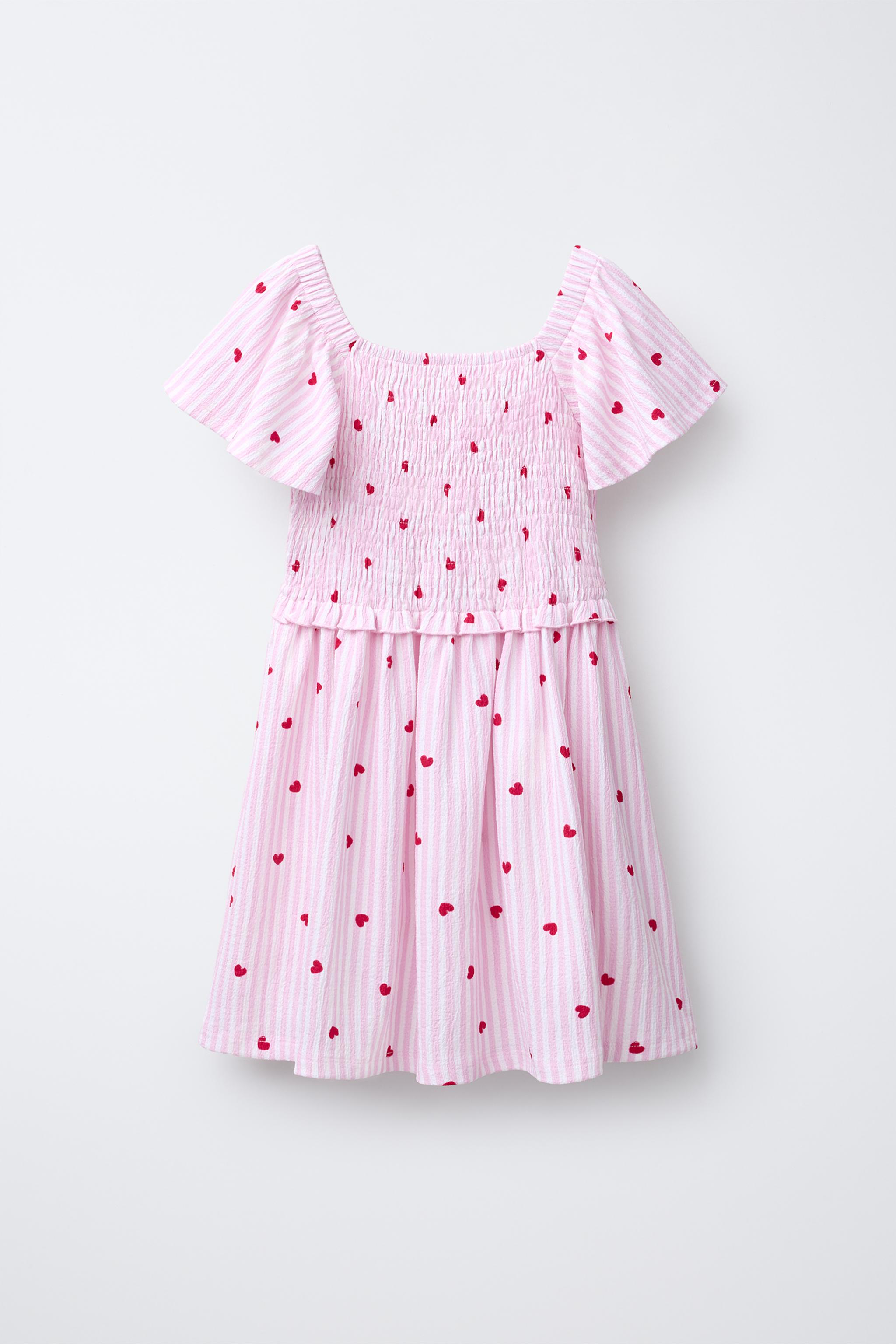 STRIPED AND HEART PRINT DRESS