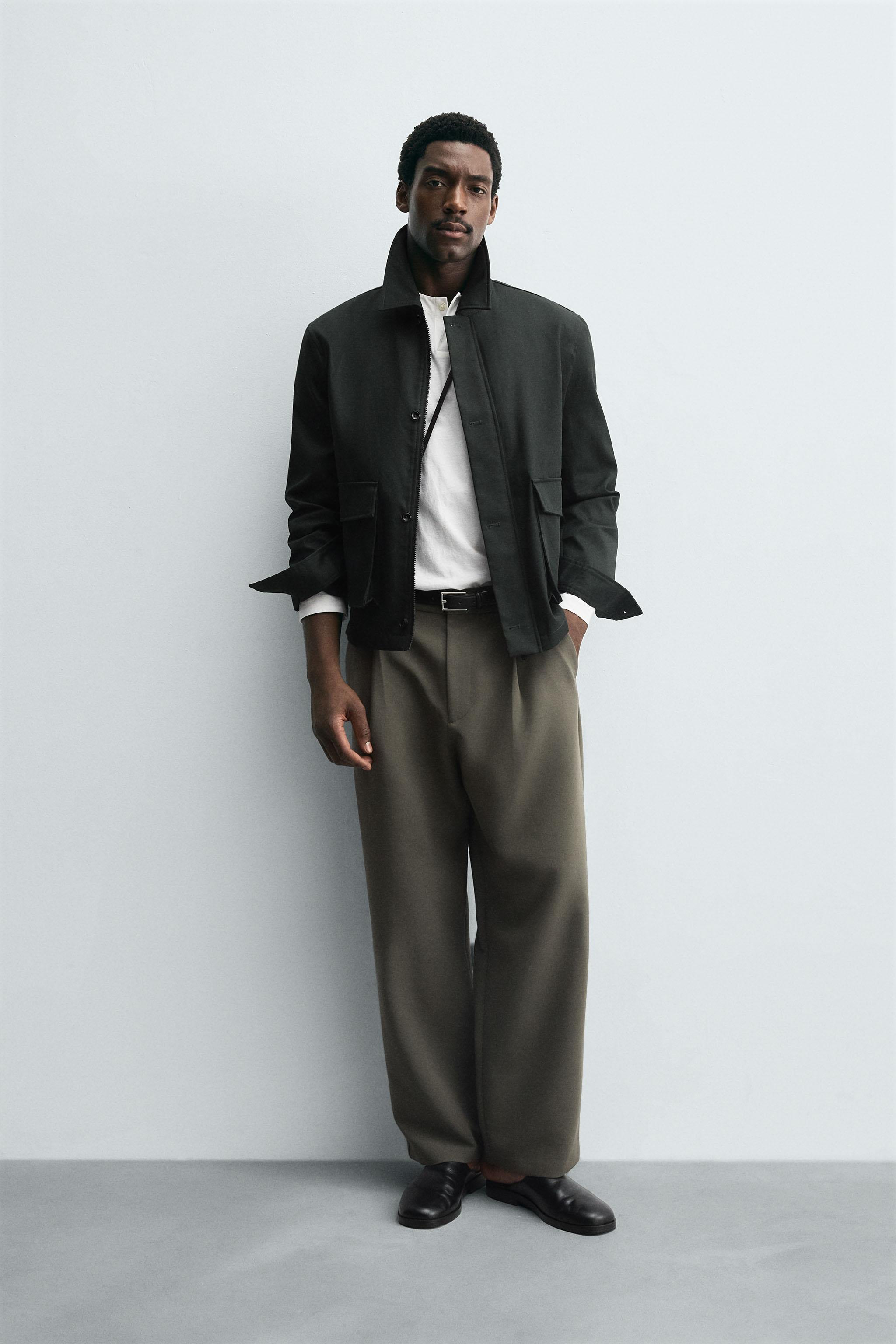RELAXED FIT PLEATED PANTS
