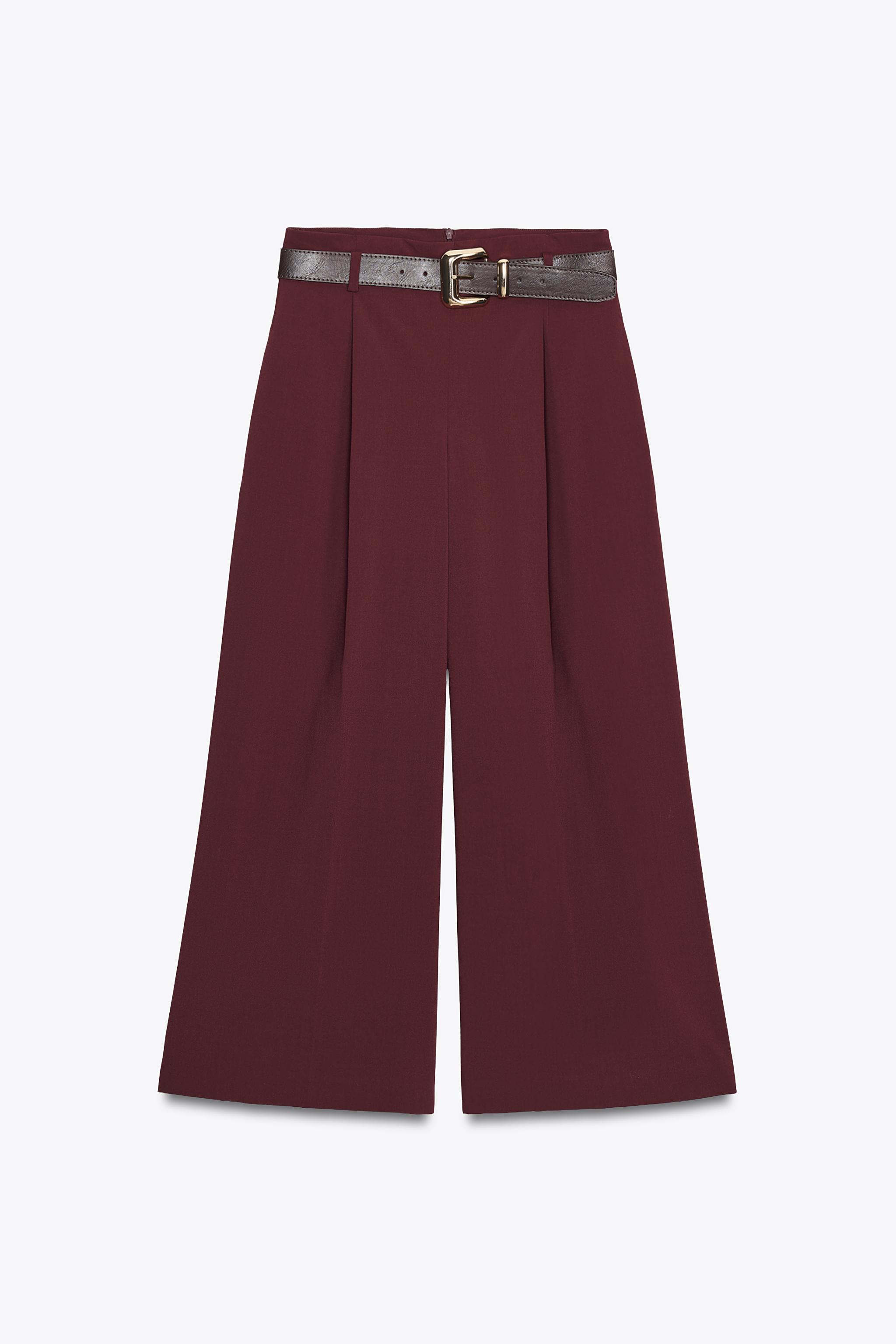 PLEATED BELTED PANTS